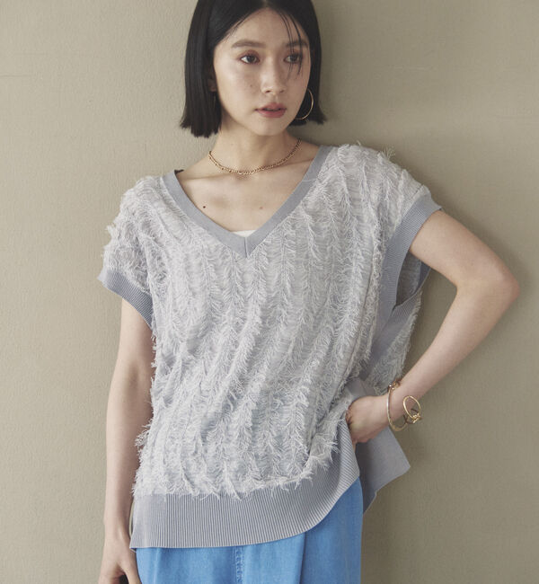 【ドゥアルシーヴ/Doux archives】 フリンジノースリニット