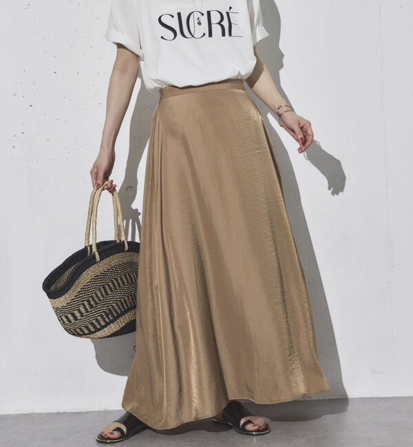 【ドゥアルシーヴ/Doux archives】 サテンフレアスカート