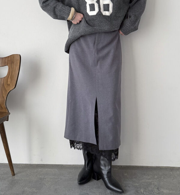 【ドゥアルシーヴ/Doux archives】 裾レースタイトスカート