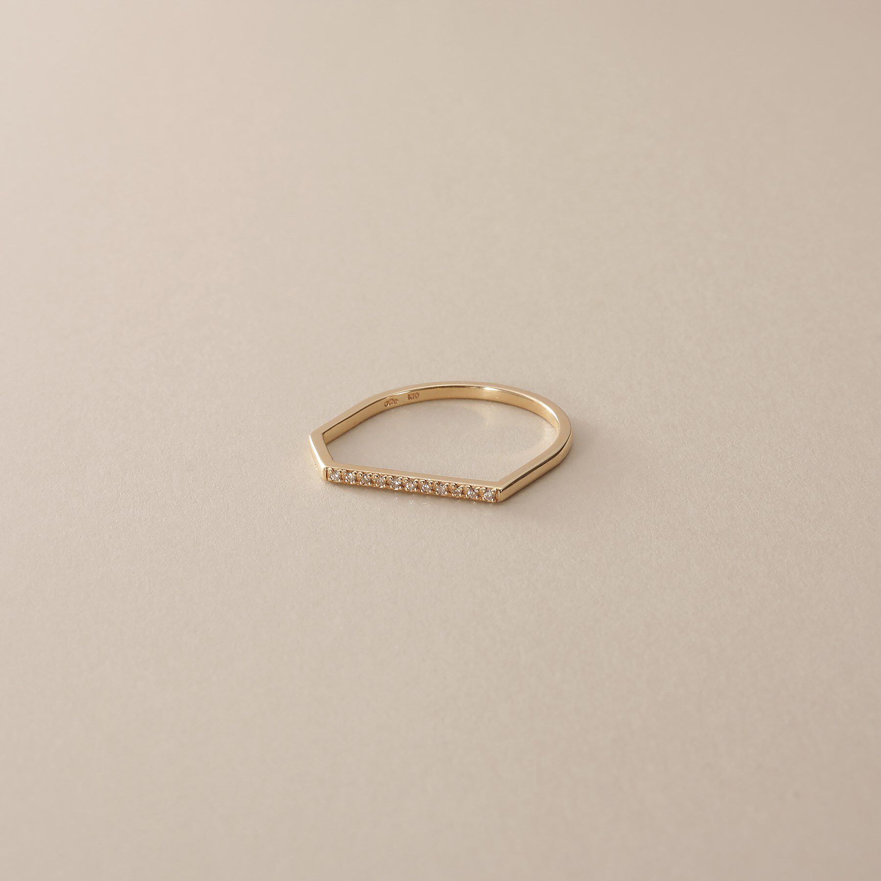 モテ系メンズファッション|【ココシュニック/COCOSHNIK】 K10ダイヤモンド スロープ リング