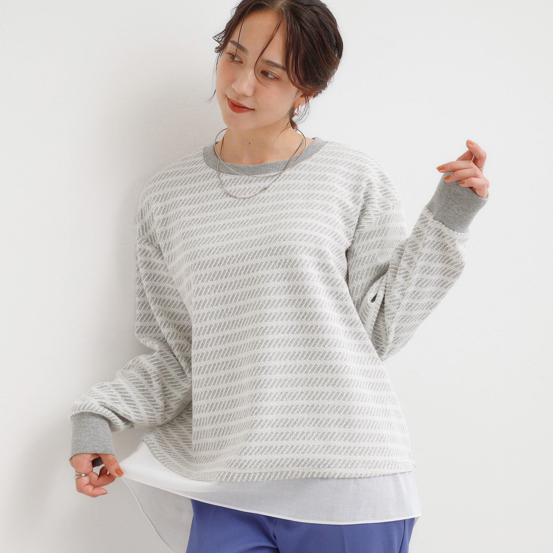 ファッションメンズお薦め|【シューラルー/SHOO・LA・RUE】 ジャガード裾フェイク