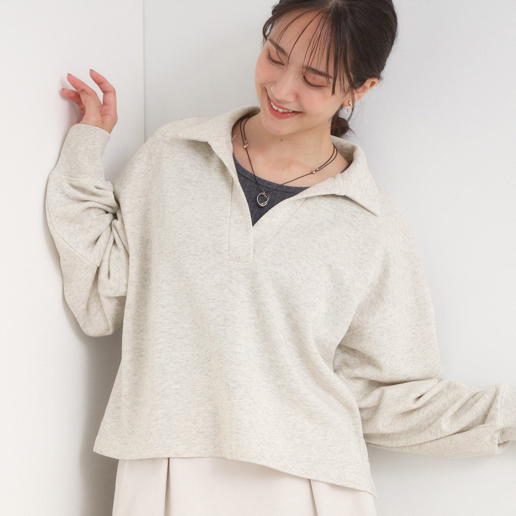 人気メンズファッション|【シューラルー/SHOO・LA・RUE】 【なめらかタッチ/洗濯機可】スキッパーポロスウェット