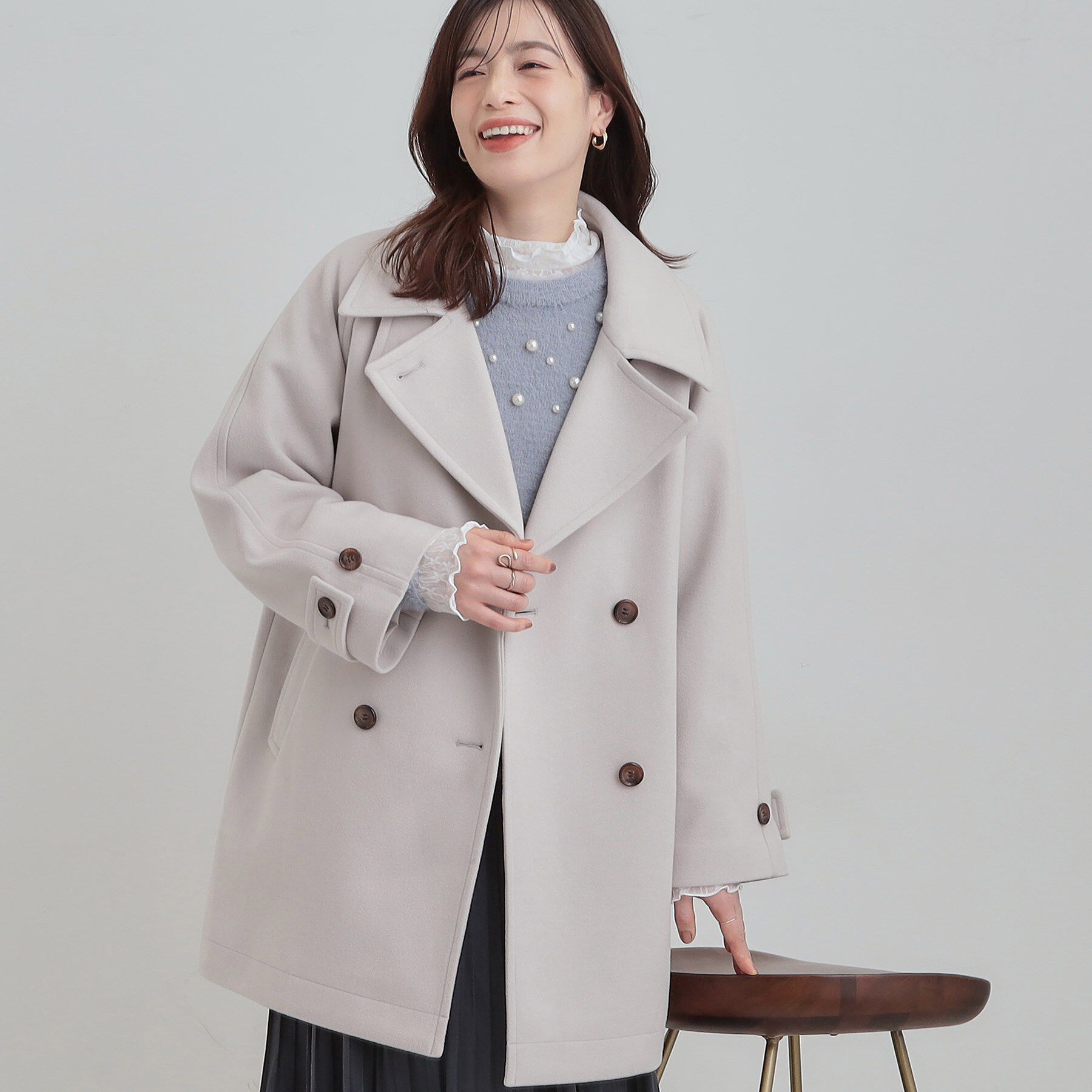 ファッションメンズお薦め|【シューラルー/SHOO・LA・RUE】 【2WAY】こなれきれい ウール調コクーンコート