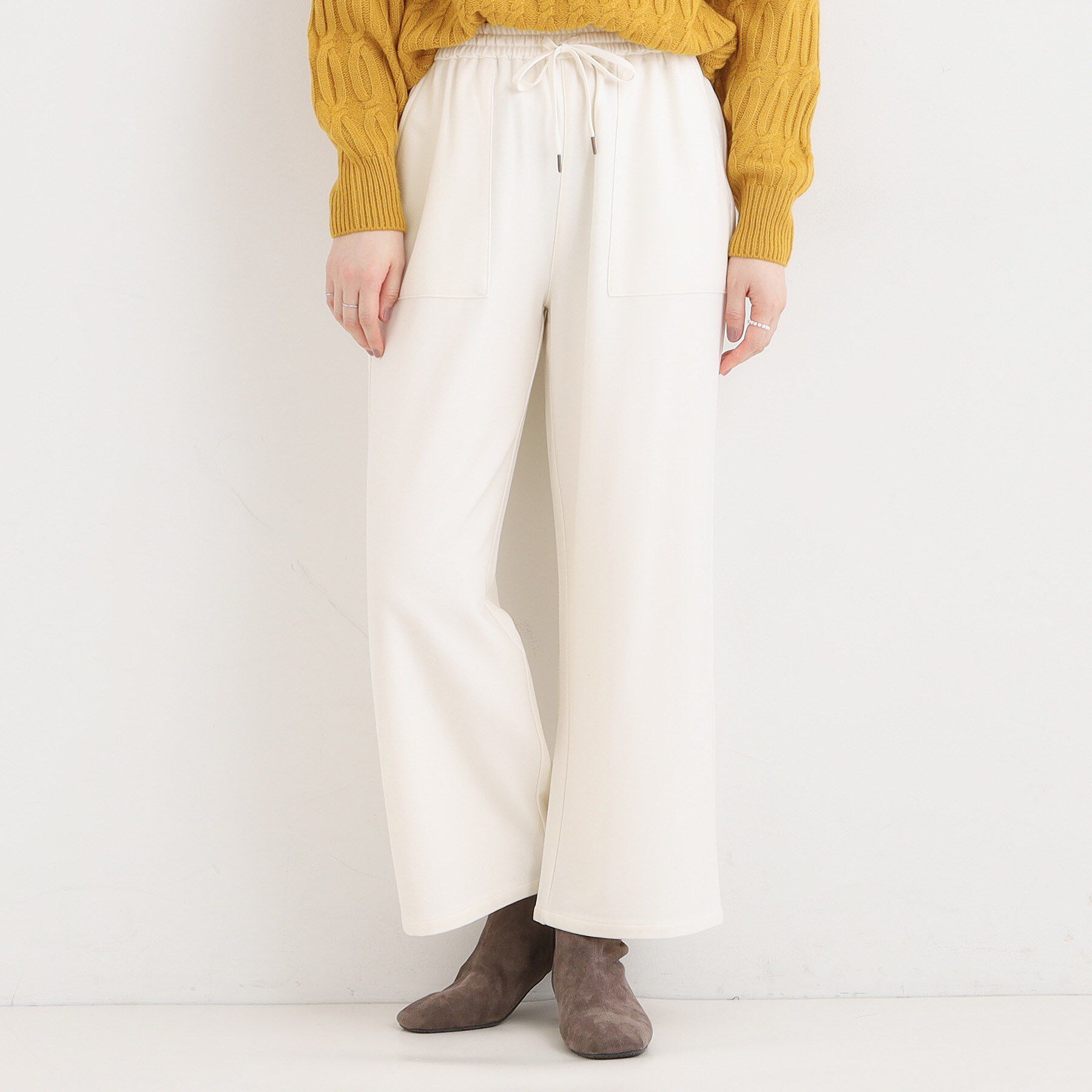 【シューラルー/SHOO・LA・RUE】 あったか裏起毛ベイカーパンツ