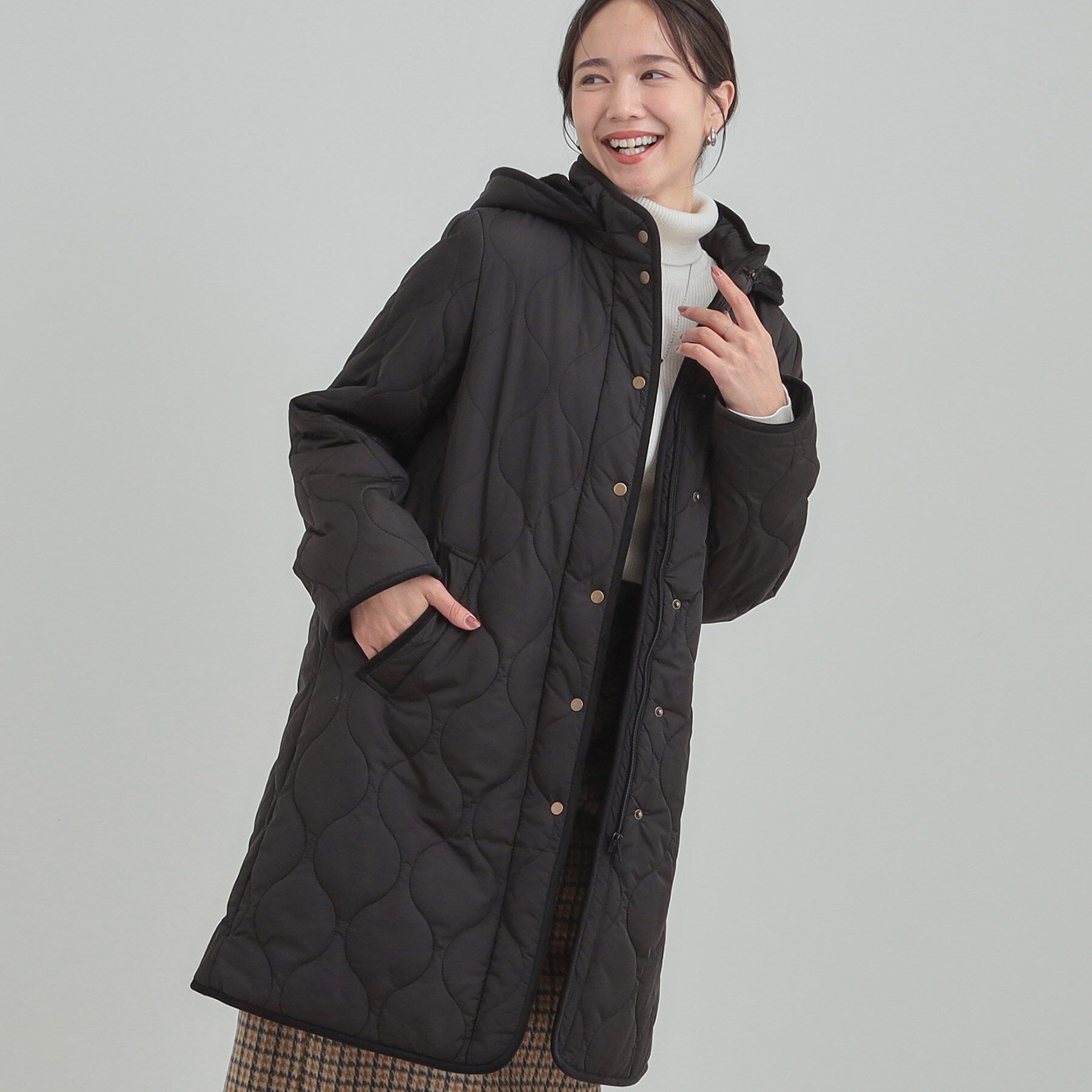 モテ系メンズファッション|【シューラルー/SHOO・LA・RUE】 【撥水/フード取り外し可】冬に嬉しいこだわり満載 ひょうたん柄キルトコート【CIRCRIC】