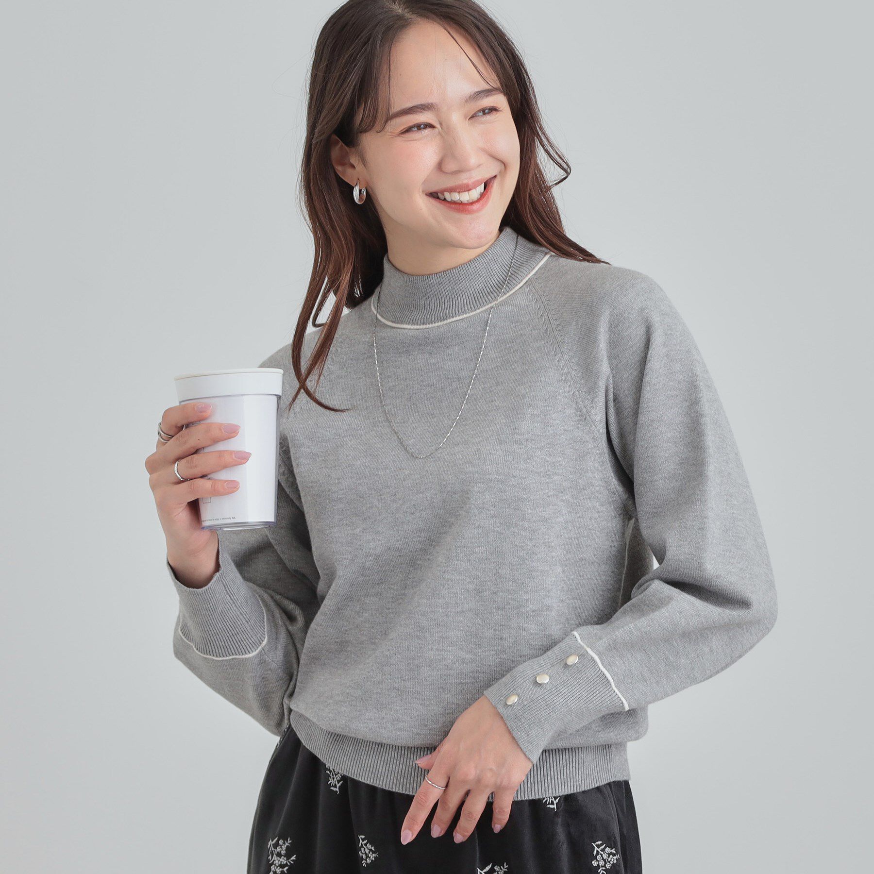 【シューラルー/SHOO・LA・RUE】 【洗濯機可/吸湿発熱】もちもちでチクチクしにくいハイネックニット