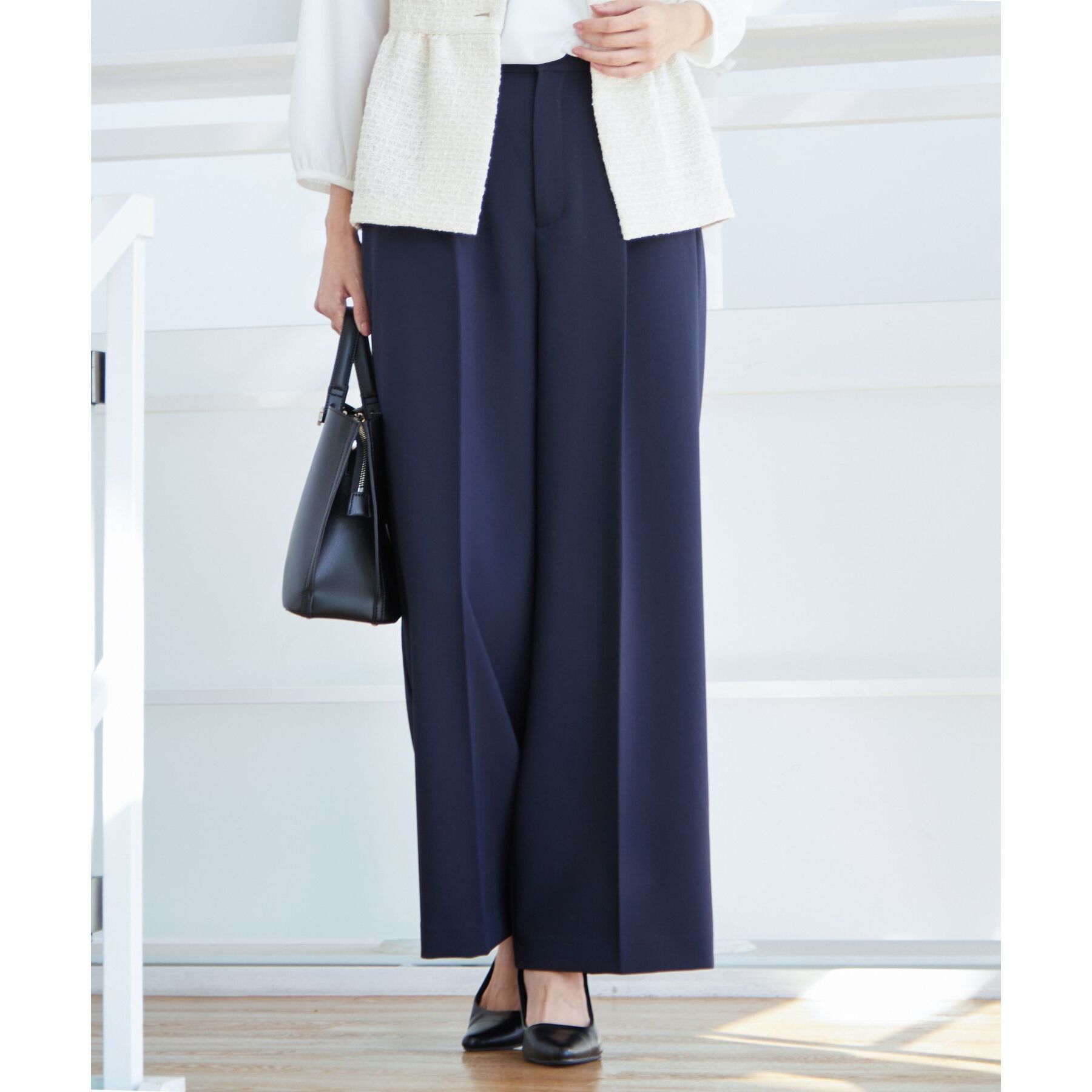 【デッサン/Dessin】 【入卒/セレモニー/セットアップ可能/洗える】ワンタックワイドパンツ