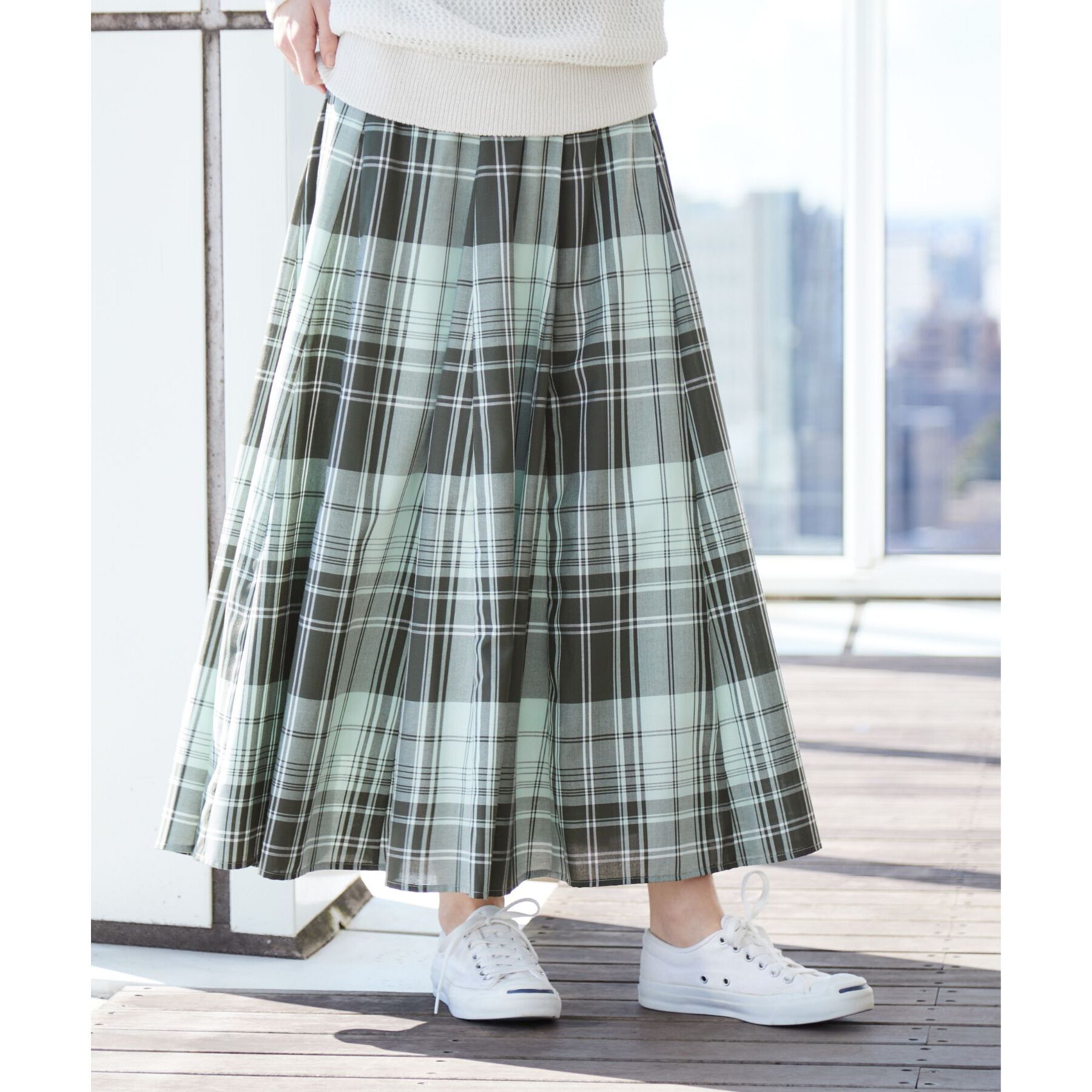 【デッサン/Dessin】 【ウエストゴム・洗える】映えチェック柄スカート（XS〜L）