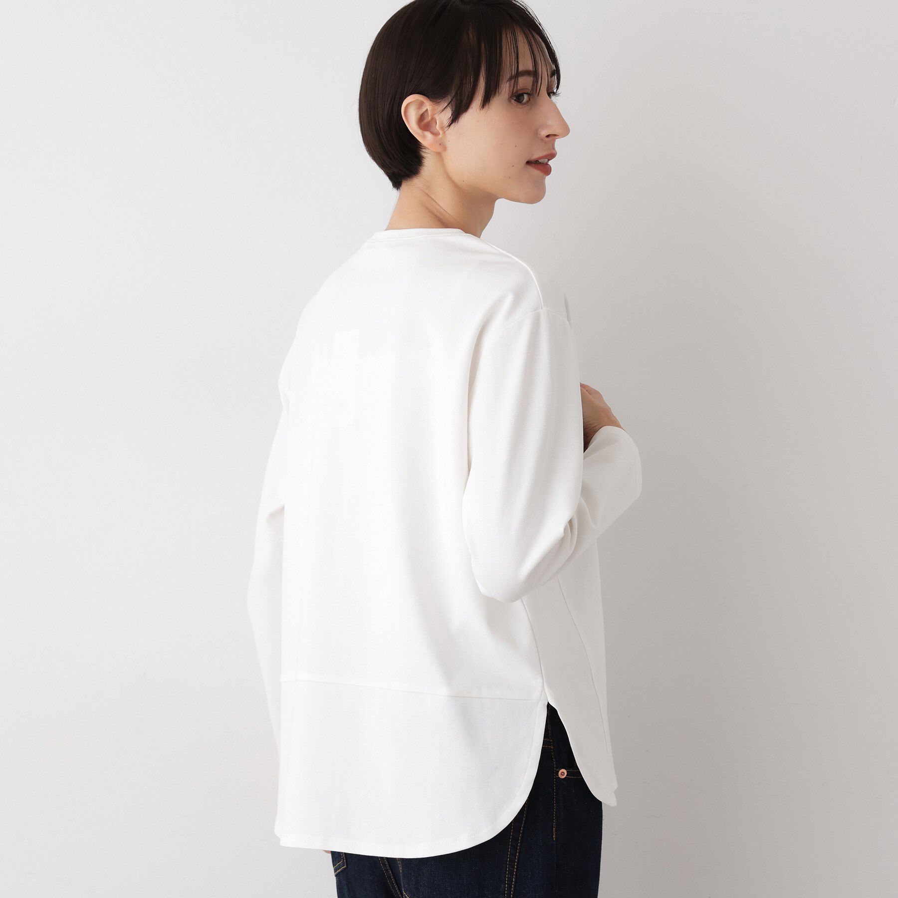 【デッサン/Dessin】 【美シルエット/洗える】切替カットソー