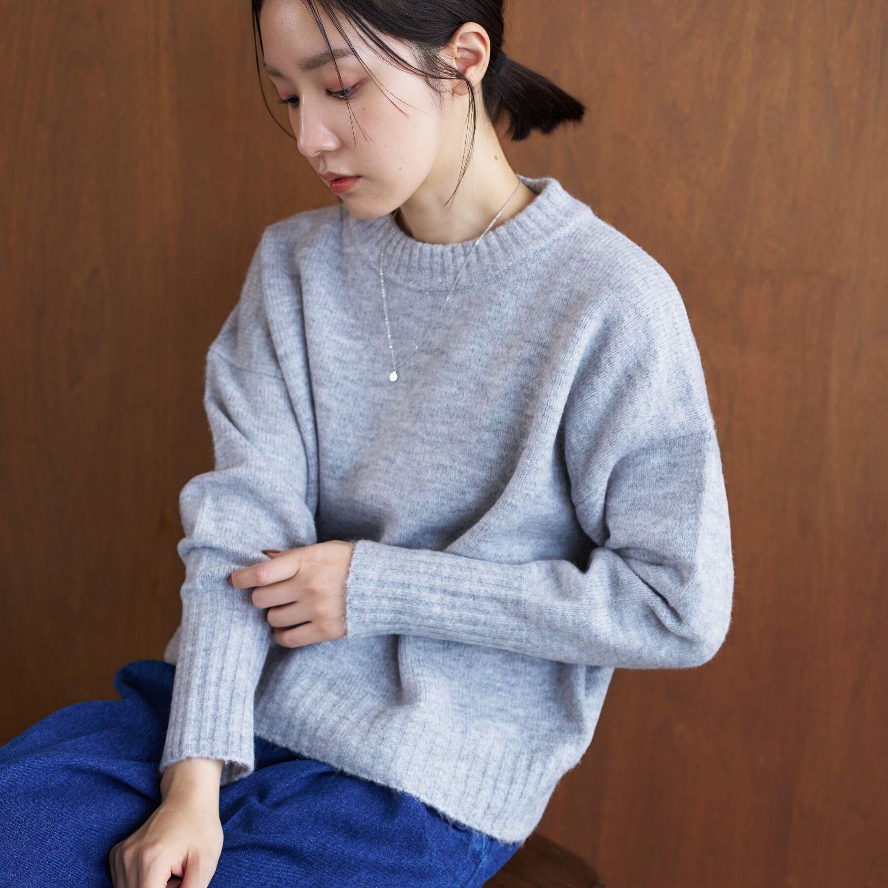 【デッサン/Dessin】 【洗える】クルーネックワイドニット