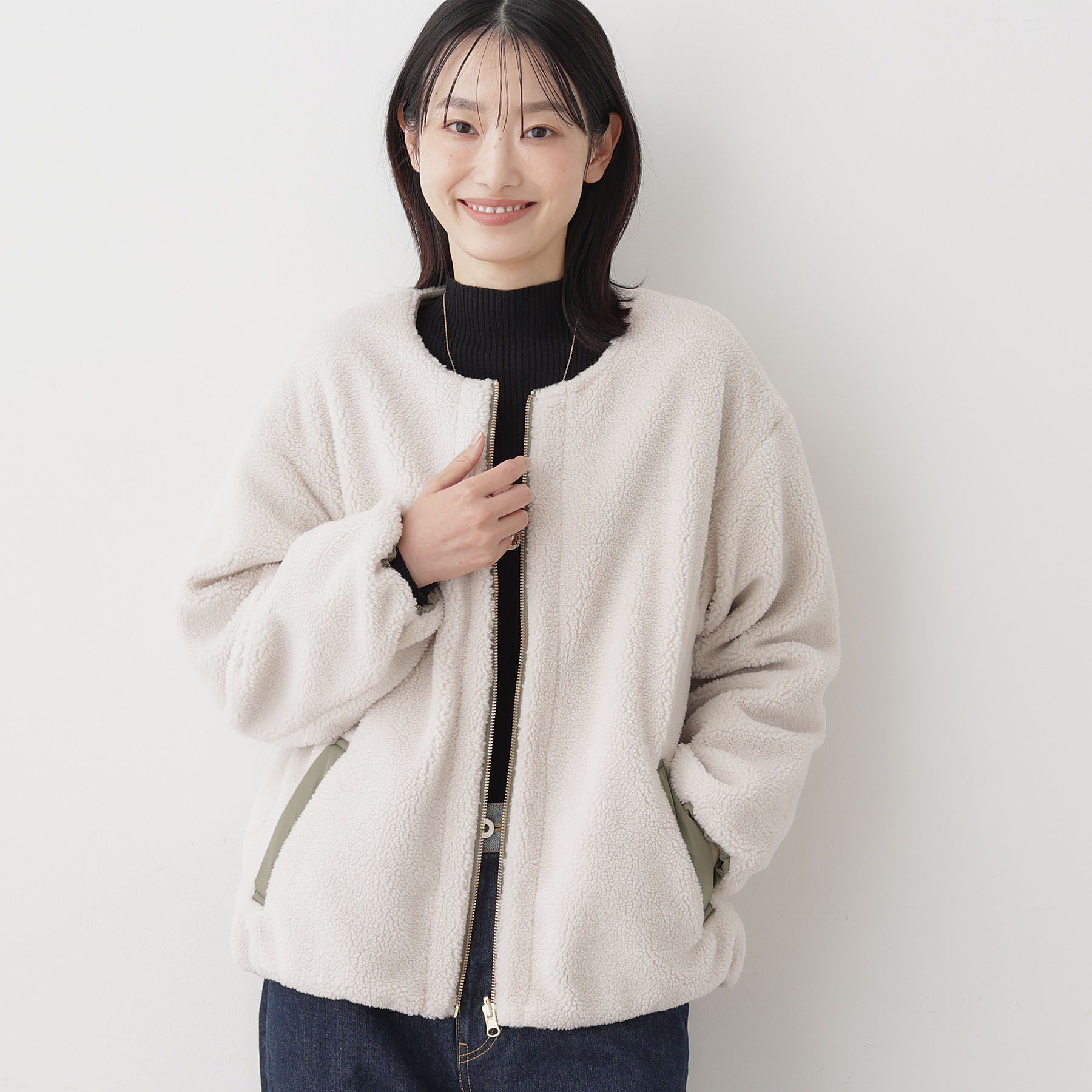 モテ系メンズファッション|【デッサン/Dessin】 【2WAY】リバーシブルタフタボアアウター