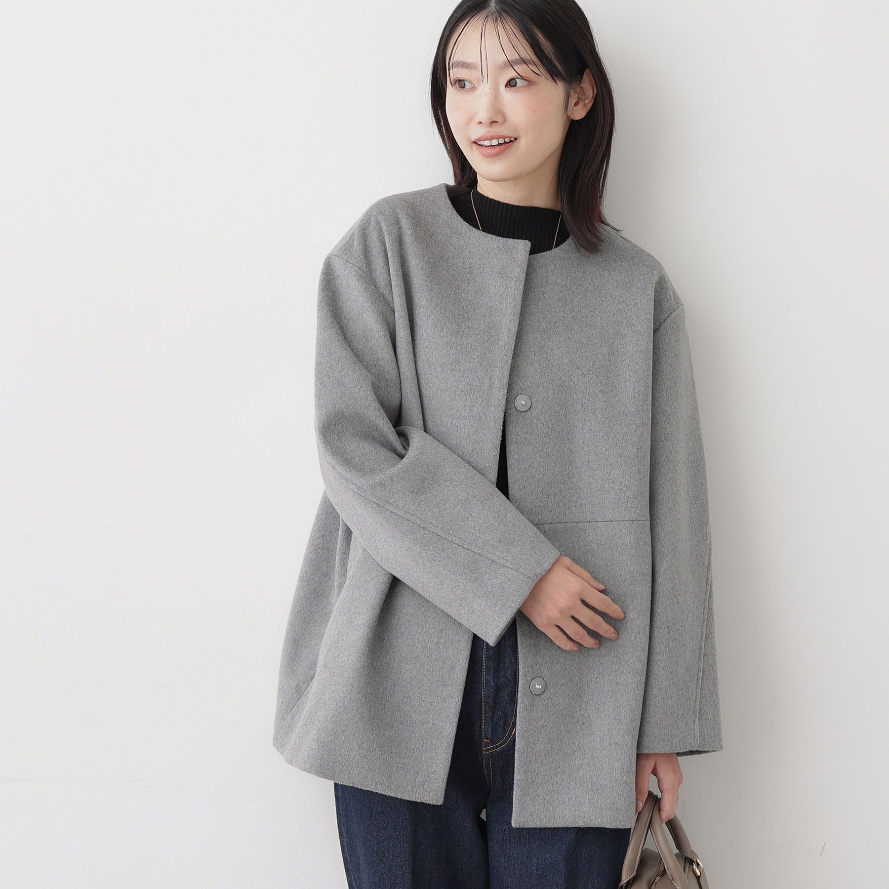 人気ファッションメンズ|【デッサン/Dessin】 ウール混クルーネックコート