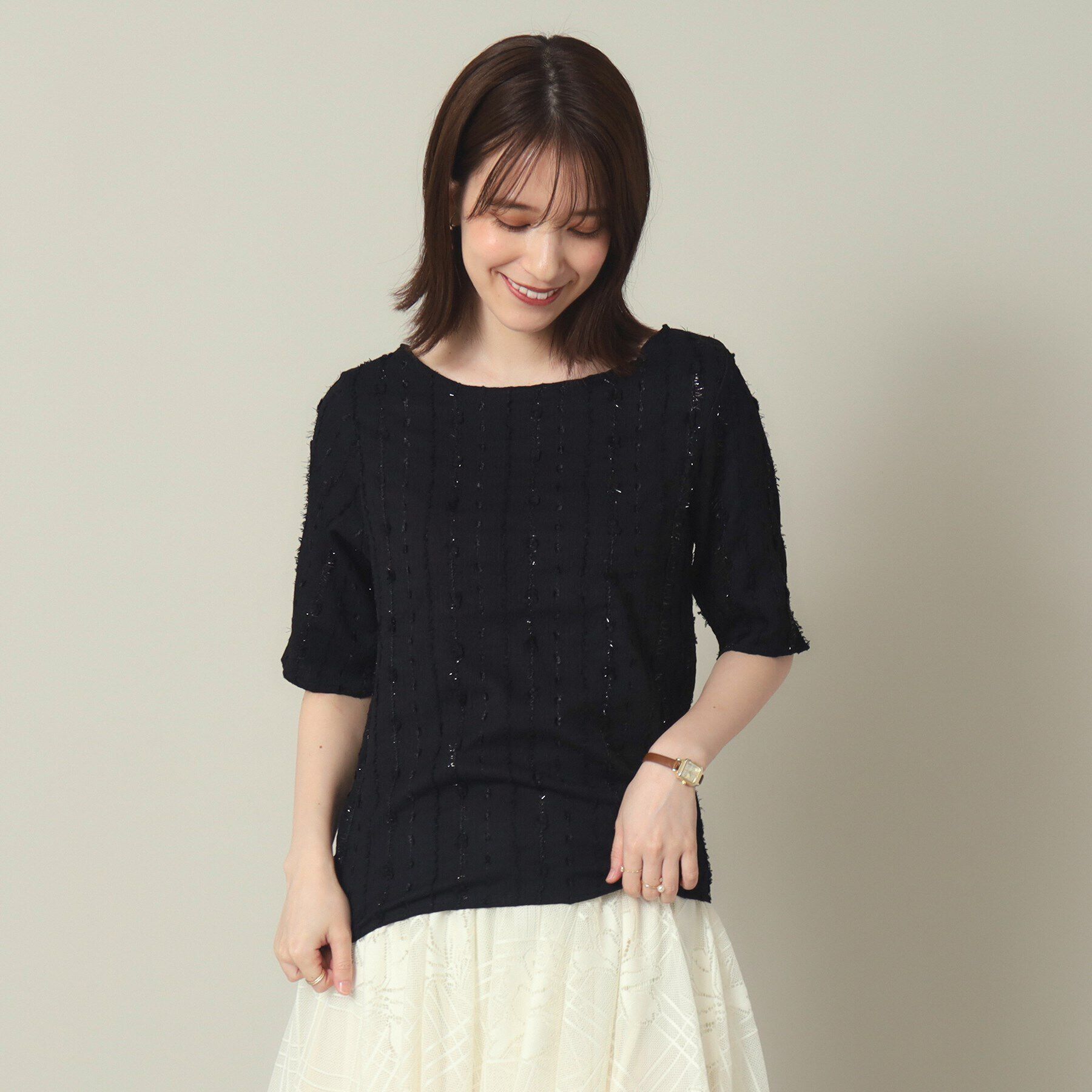 人気ファッションメンズ|【イッツデモ/ITS'DEMO】 【レイヤードにも◎/手洗い可】ラメジャカードプルオーバー