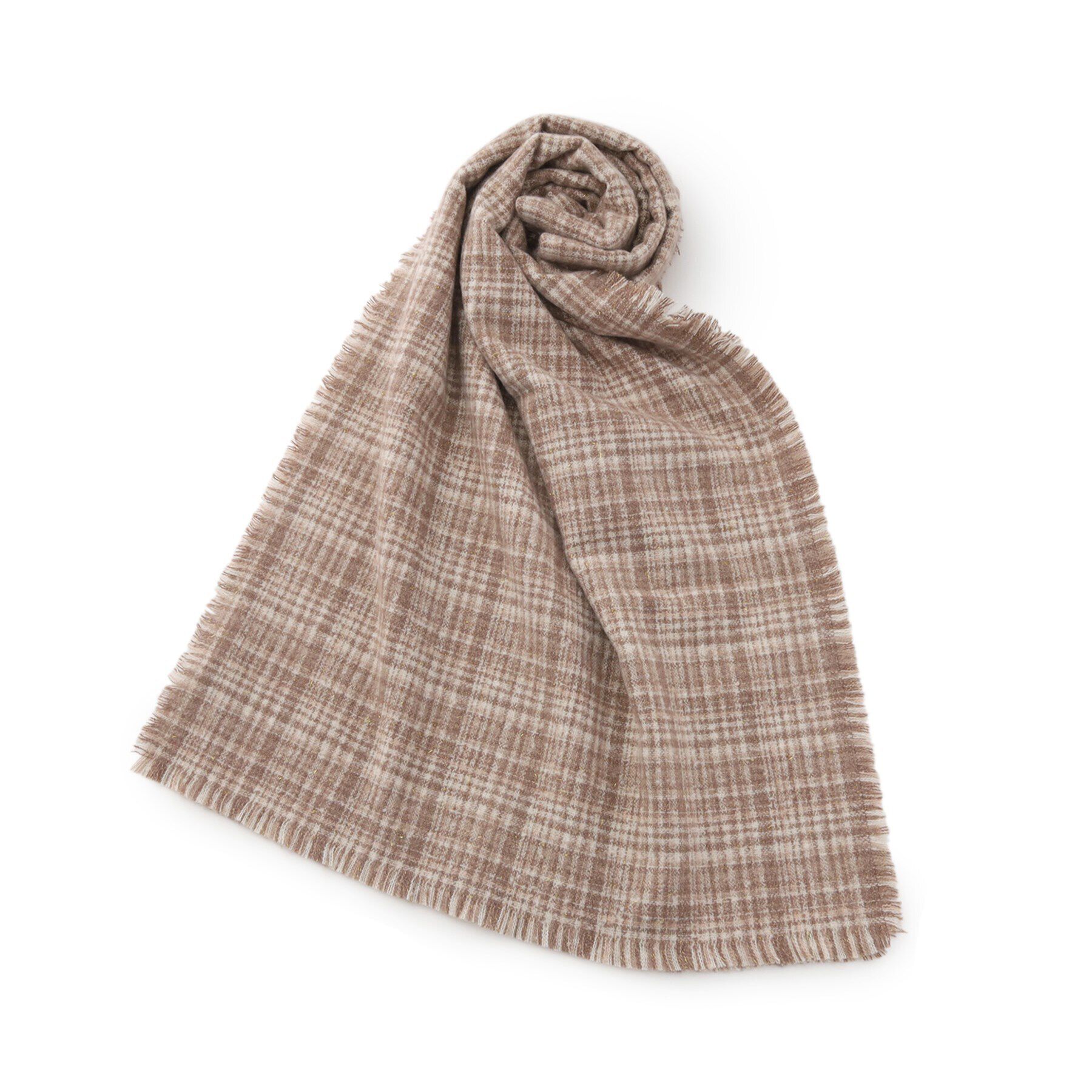 【イッツデモ/ITS'DEMO】 ラメ入りツイード風チェックストール