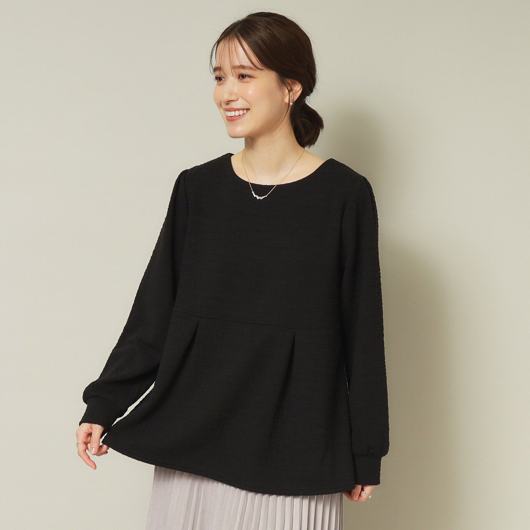 【イッツデモ/ITS'DEMO】 【通勤／手洗い可】ペプラムプルオーバー