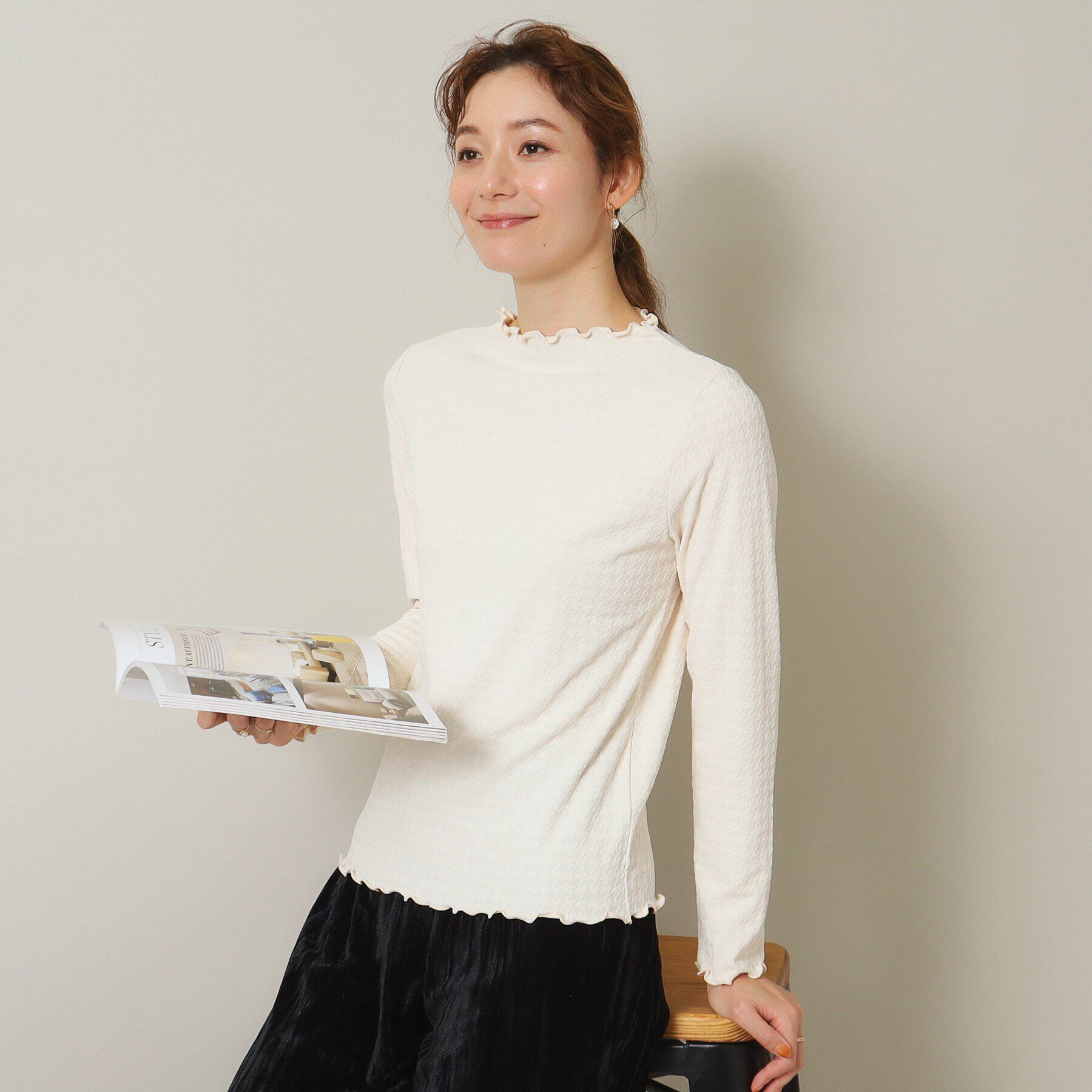 モテ系メンズファッション|【イッツデモ/ITS'DEMO】 【伸縮性あり/レイヤードにも◎/手洗い可】千鳥ジャカードプルオーバー