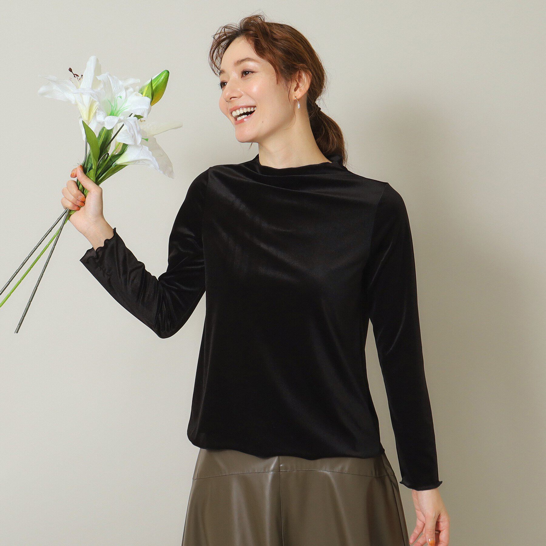 メンズファッションの一押し|【イッツデモ/ITS'DEMO】 【伸縮性あり/レイヤードにも◎/手洗い可】ベロアメロウプルオーバー