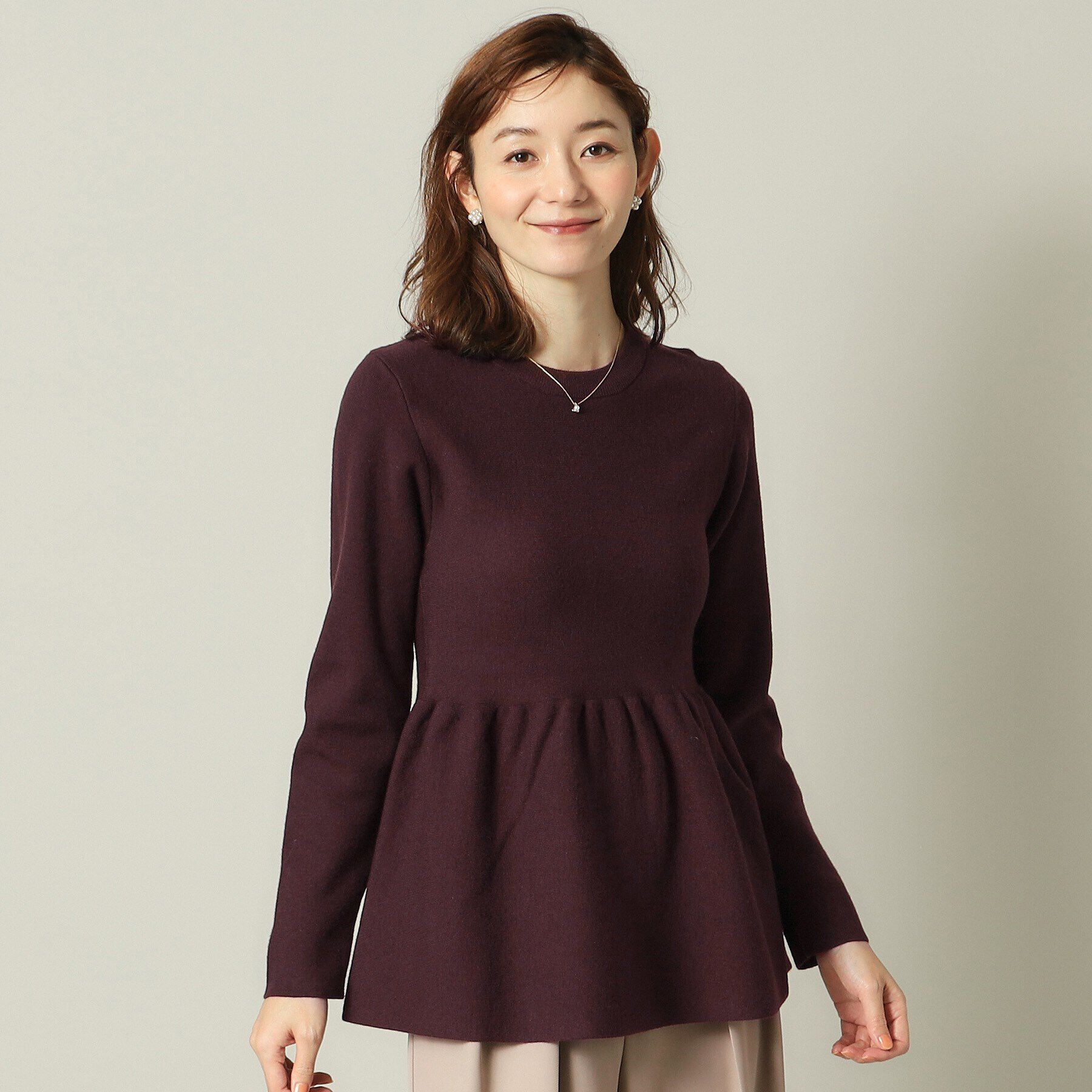 【イッツデモ/ITS'DEMO】 【手洗い可】ペプラムニット