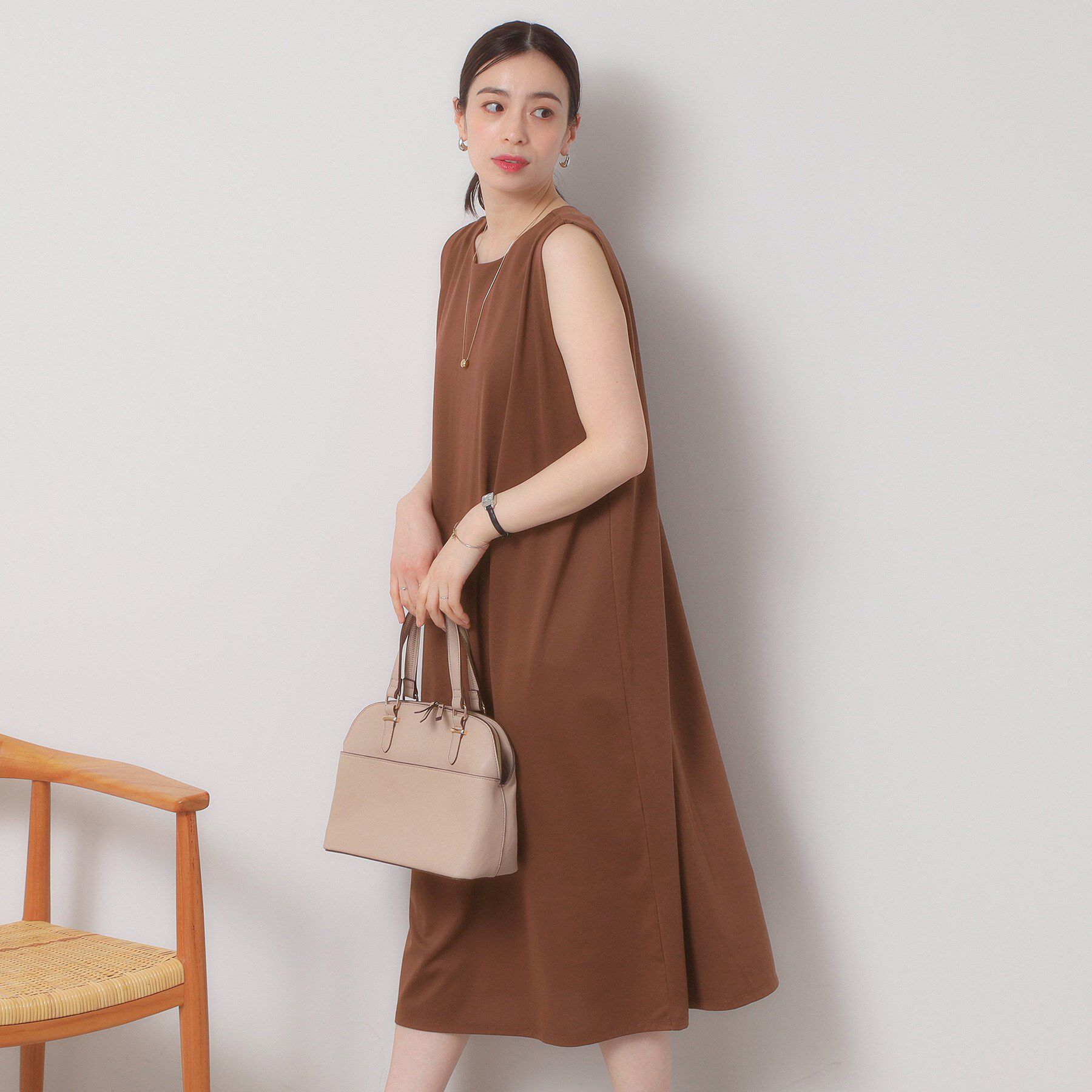 【イッツデモ/ITS'DEMO】 【清涼感／吸水速乾／洗濯機OK／洗濯後しわになりにくい】カットミラノタックワンピース