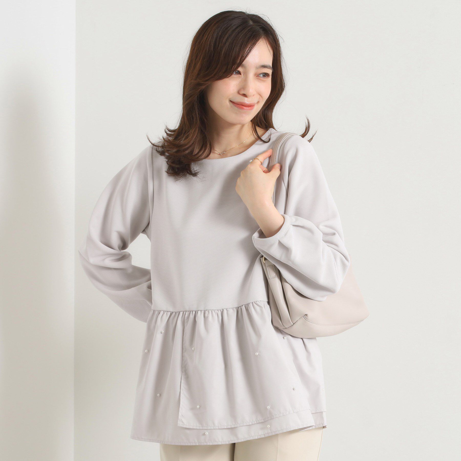 メンズファッションの一押し|【イッツデモ/ITS'DEMO】 【手洗い可】異素材切替リップルプルオーバー