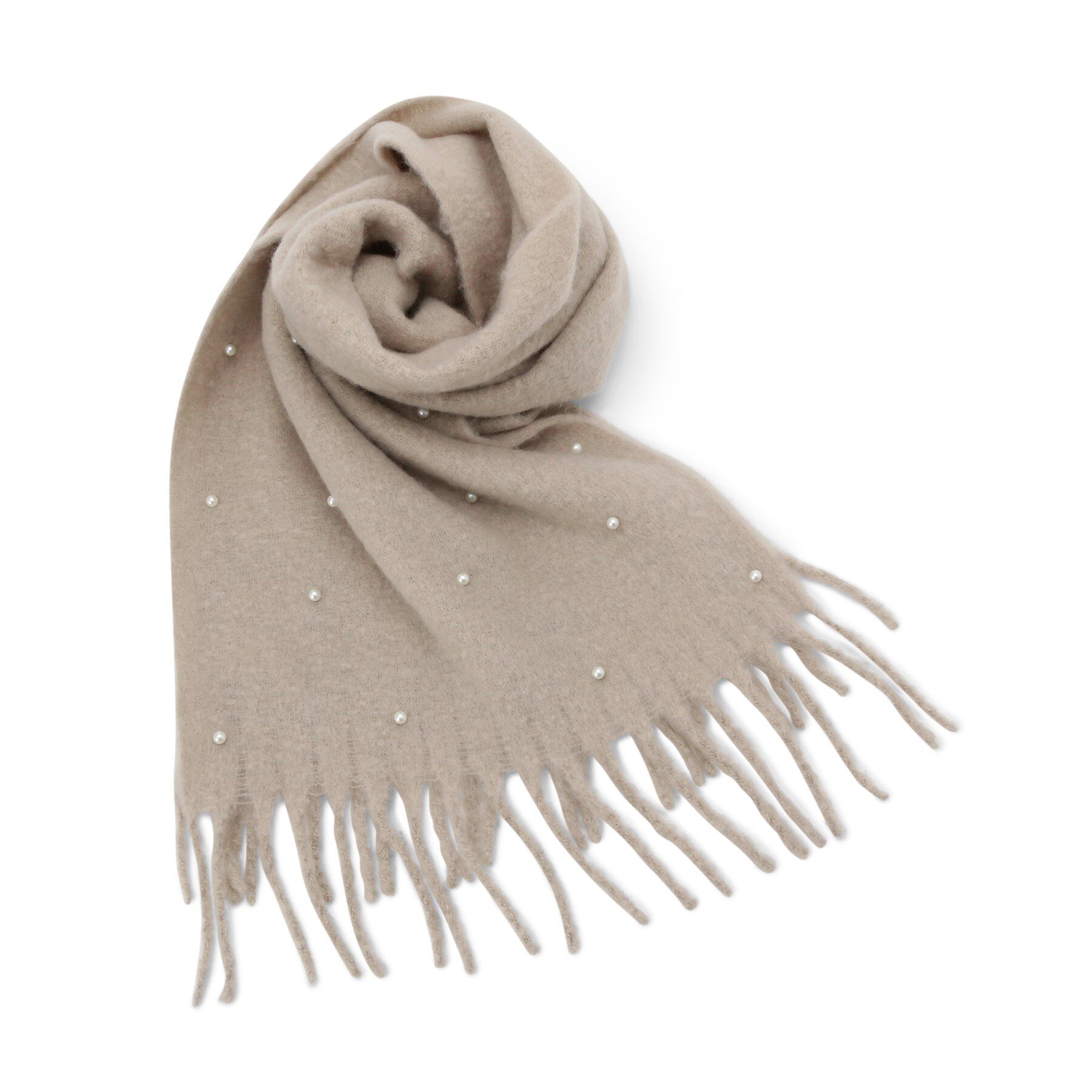 【イッツデモ/ITS'DEMO】 【手洗い可】パール調付きバルキーストール