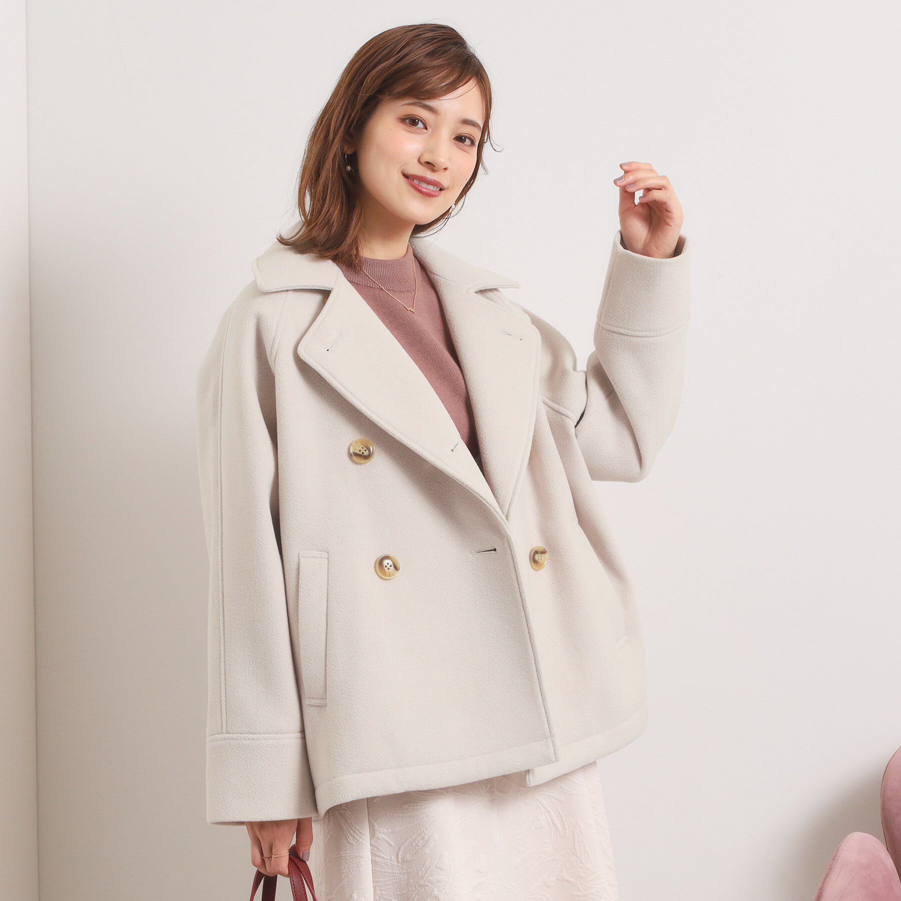 金ボタンシャギーミディジャケットコート｜ルミネのファッション通販