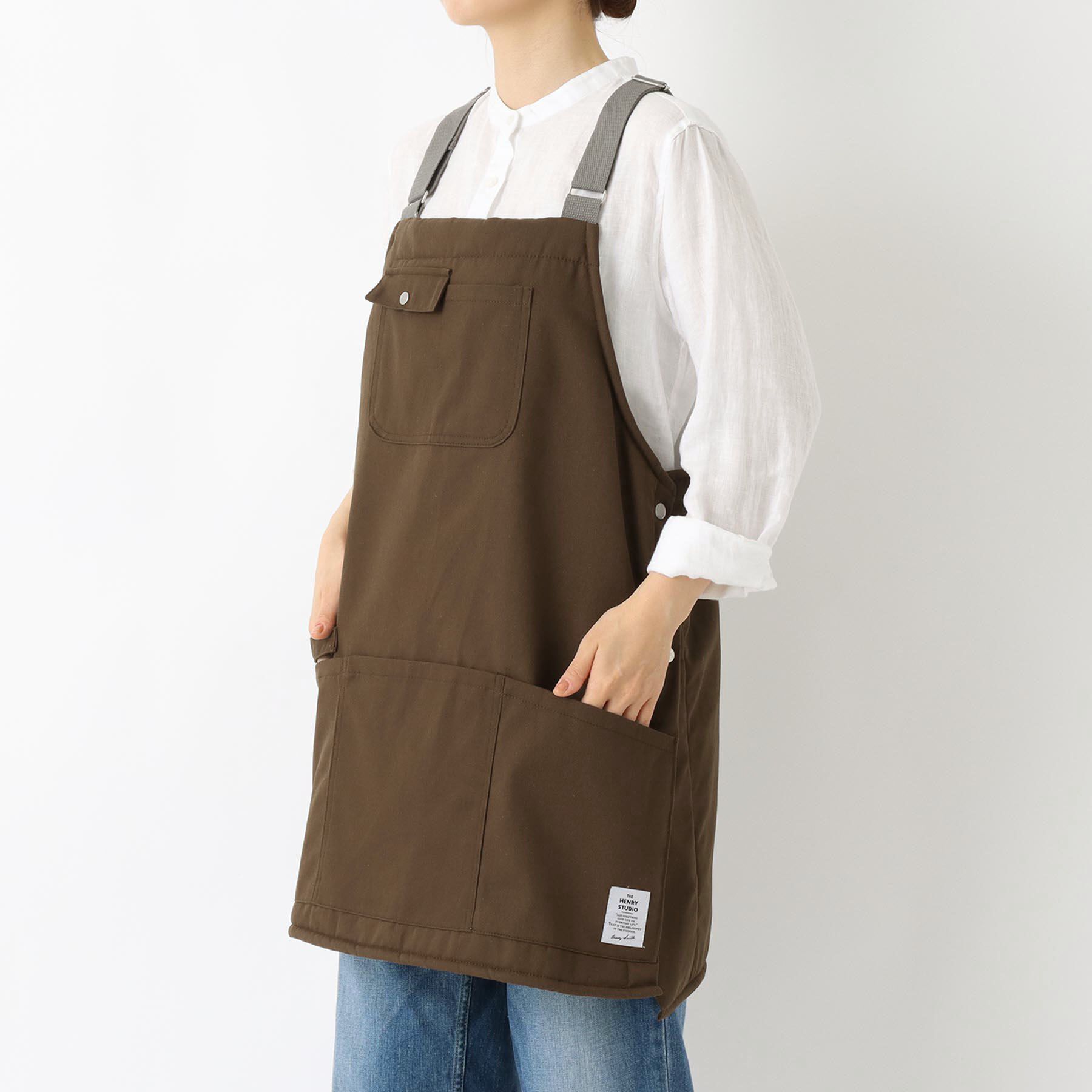 【トゥーワントゥーキッチンストア/212 KITCHEN STORE】 ヘンリースタジオ 裏ボアビブエプロン KH