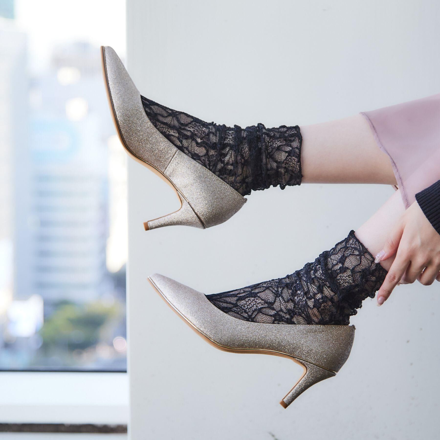 【エスペランサ/ESPERANZA】 12時間パンプスNeoグリッター[7.5cmヒール]