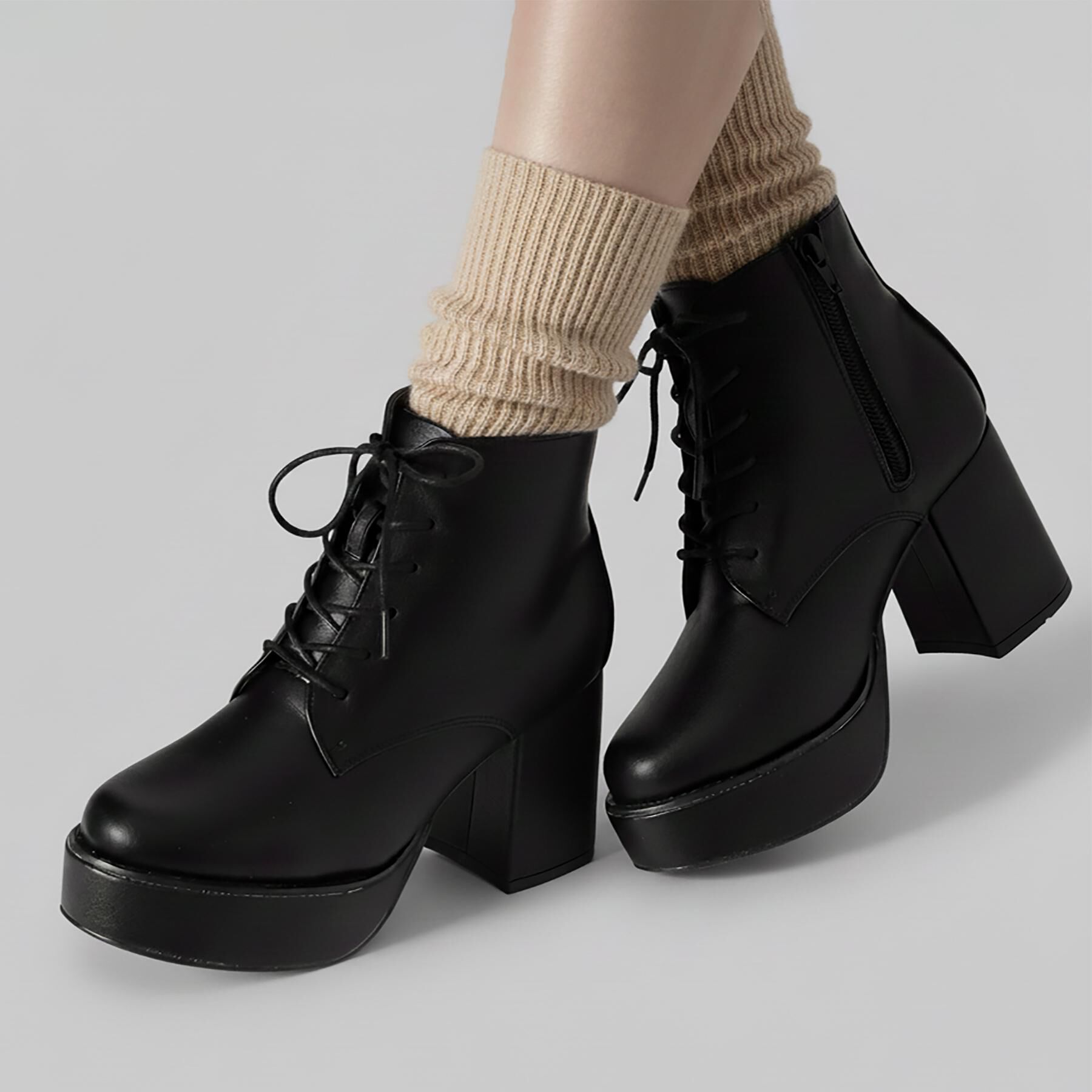 【エスペランサ/ESPERANZA】 厚底レースアップブーツ