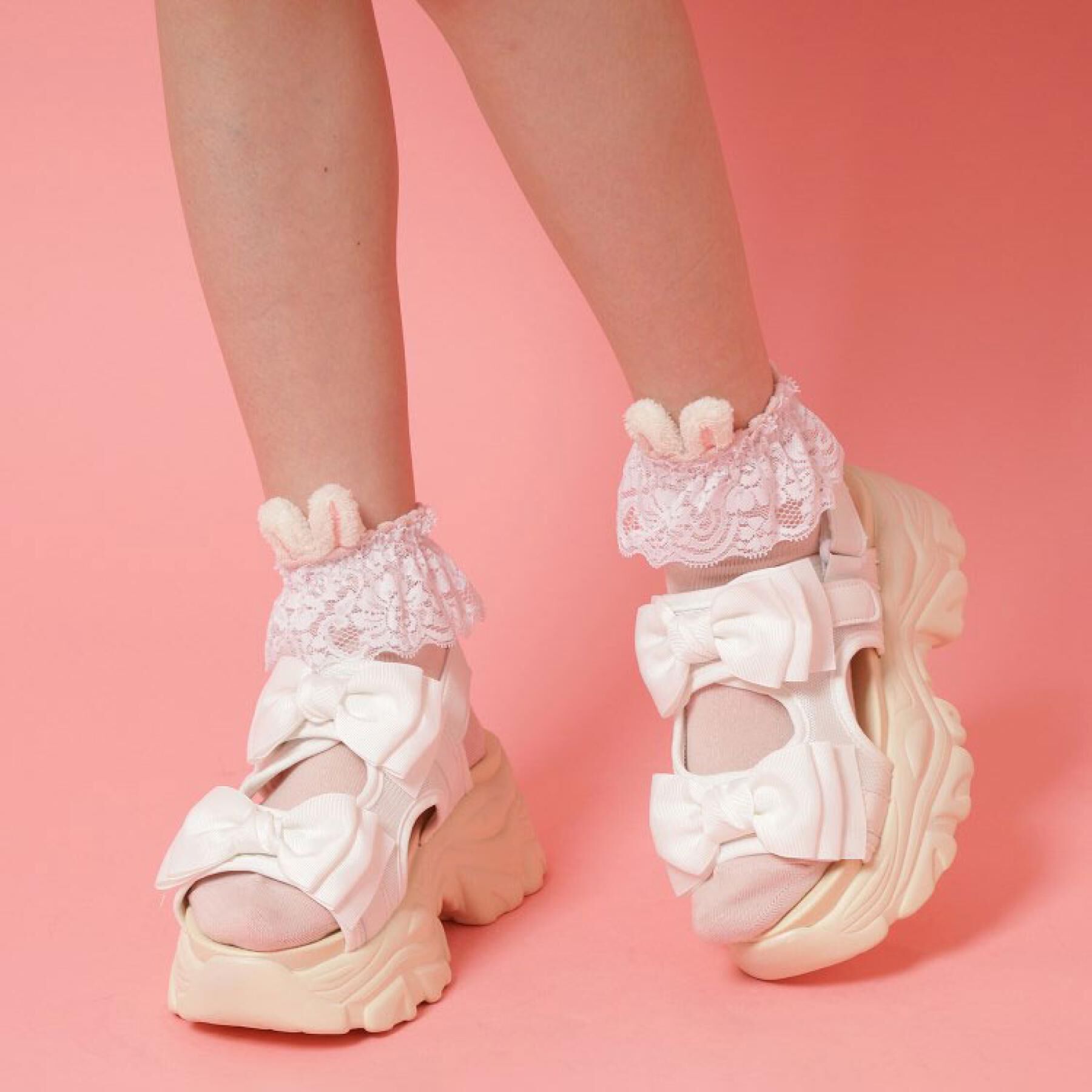 【エスペランサ/ESPERANZA】 厚底ダブルリボンサンダル