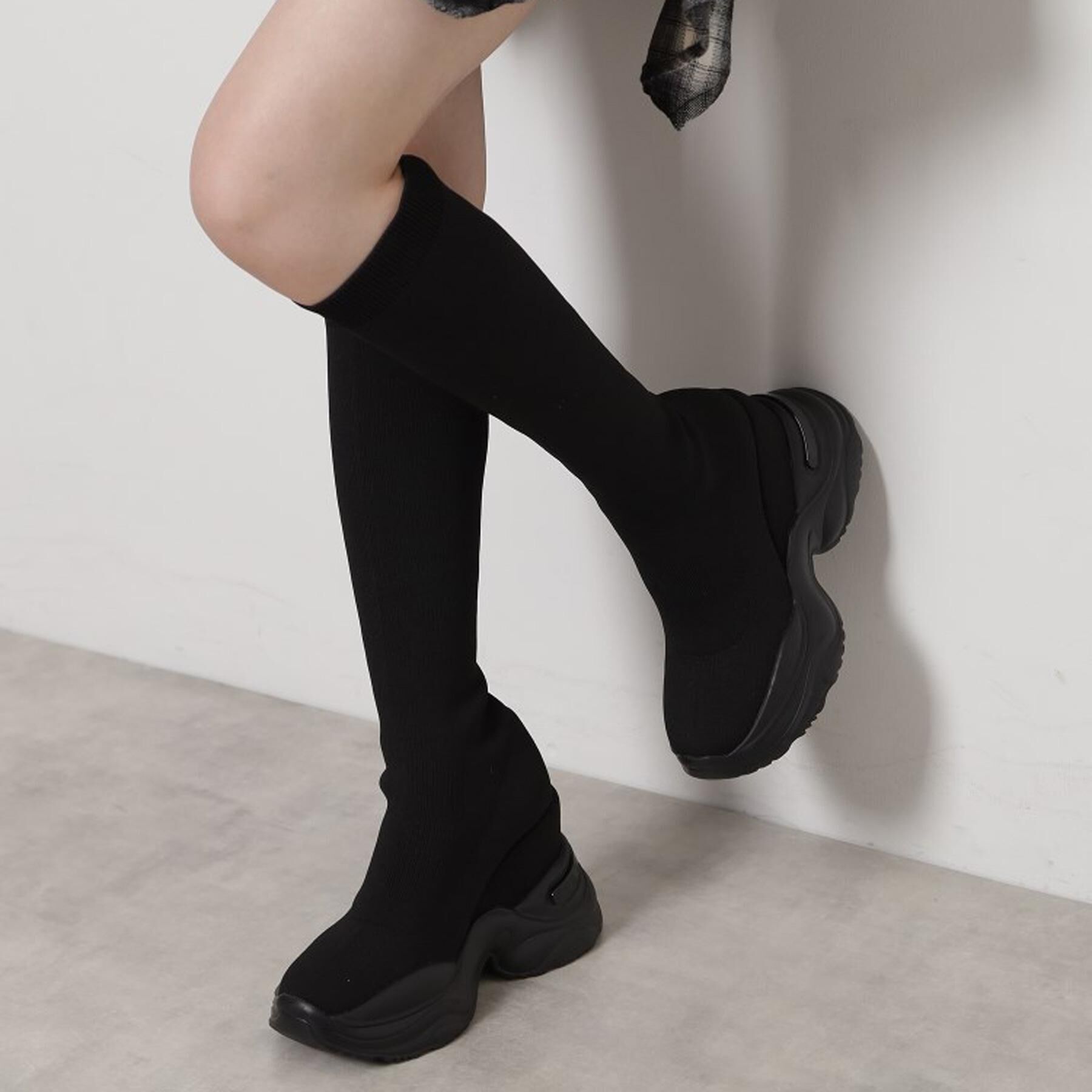 【エスペランサ/ESPERANZA】 スニーカーソールストレッチロングブーツ