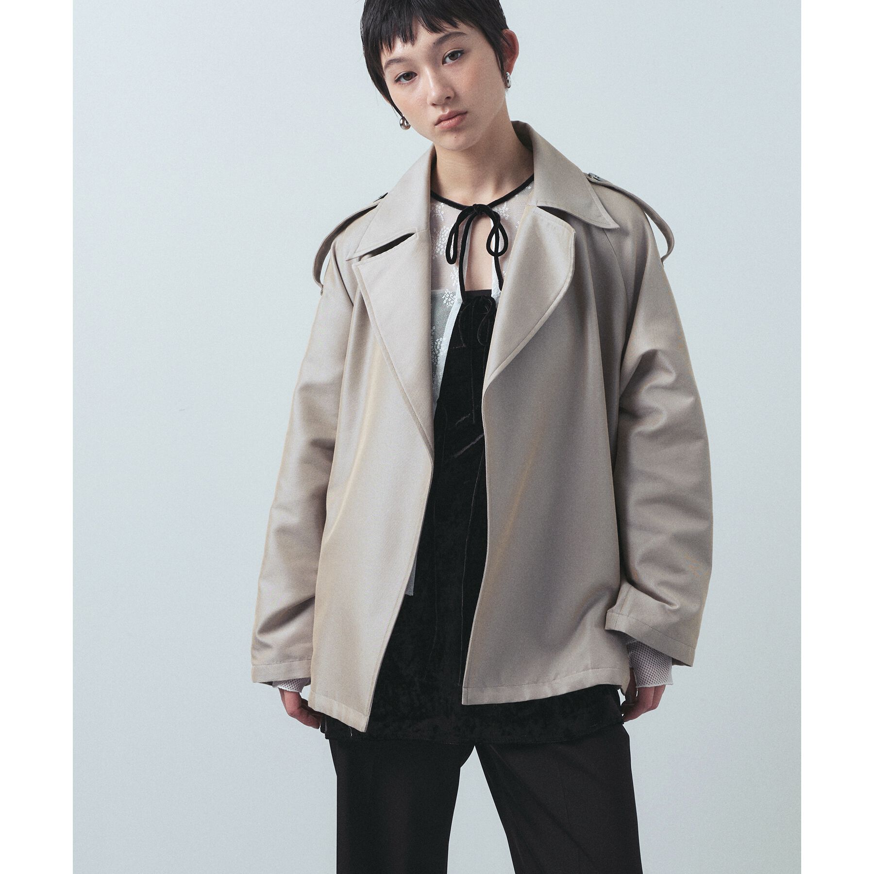ファッションメンズなら|【コードエー/CODE A】 oversized short trench coat