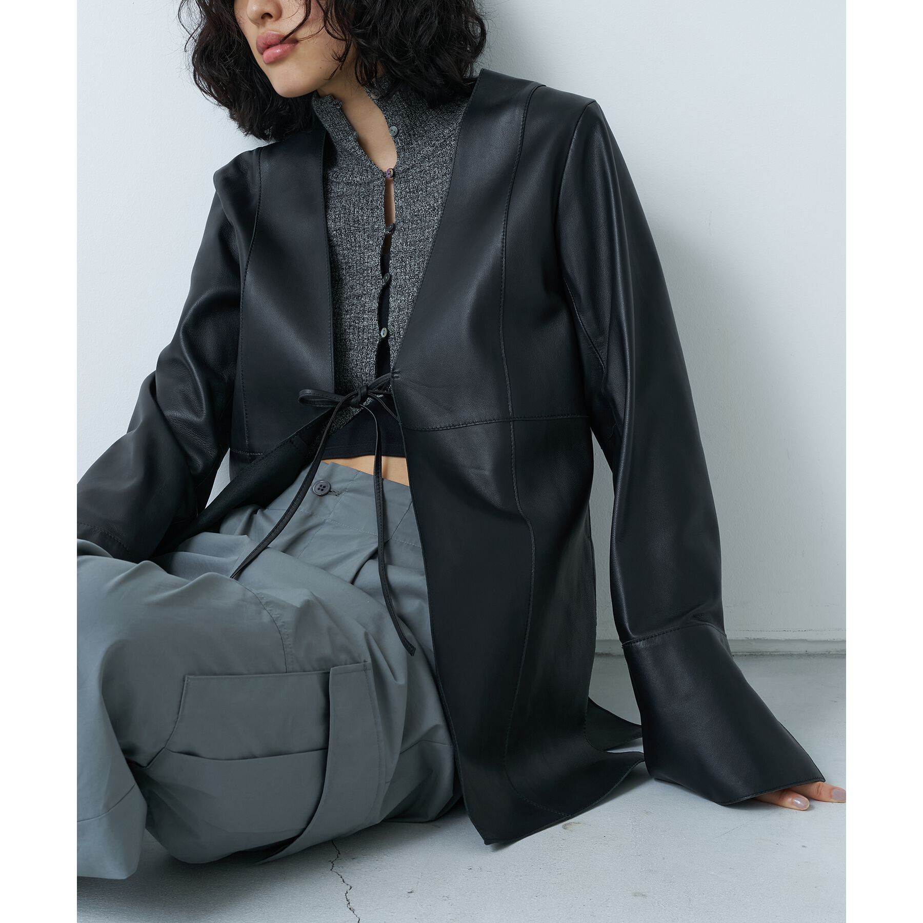 ファッションメンズのイチオシ|【コードエー/CODE A】 front ribbon leather jacket