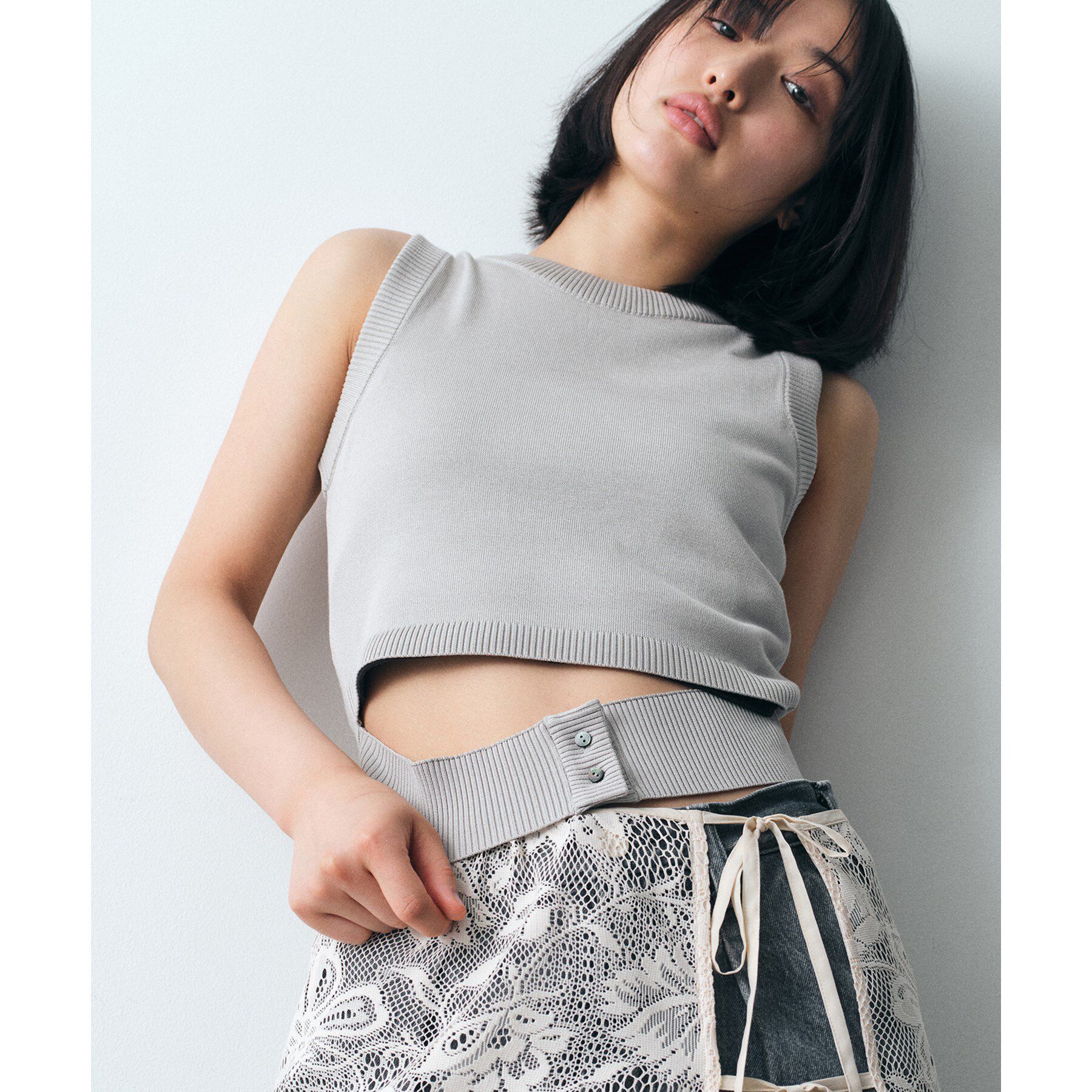 【コードエー/CODE A】 design knit tank