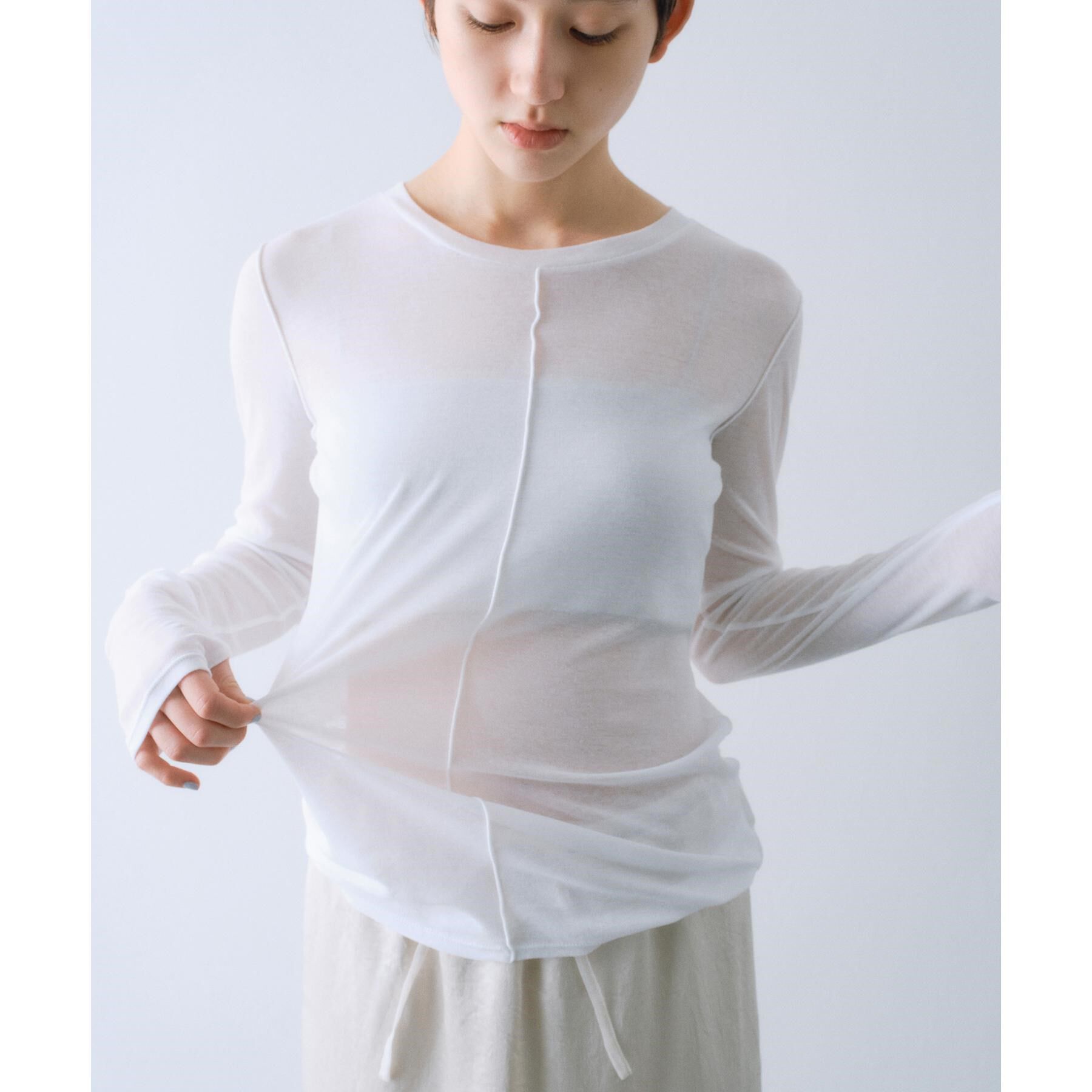 モテ系メンズファッション|【コードエー/CODE A】 sheer basic tee