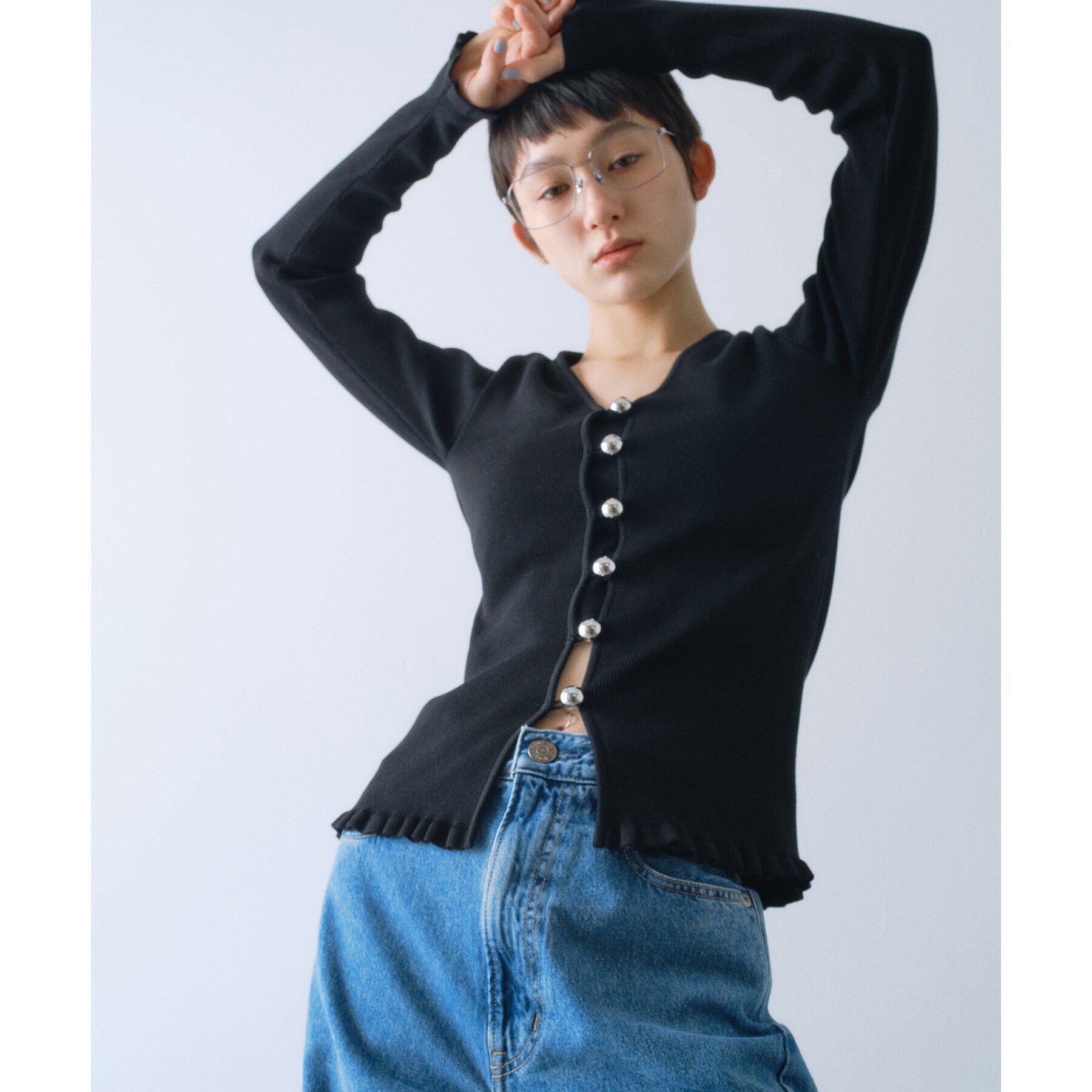 人気メンズファッション|【コードエー/CODE A】 metal buttons knit cardigan