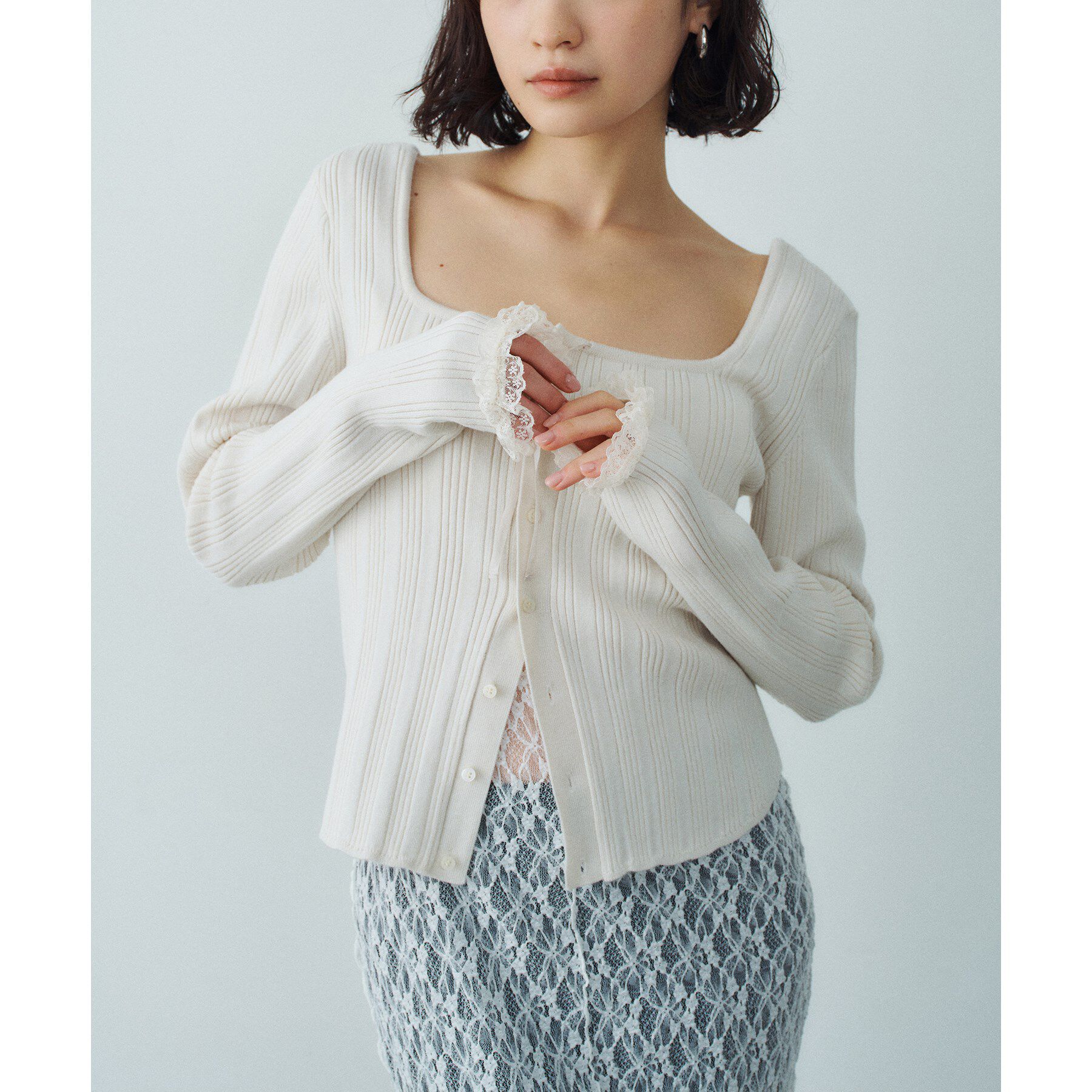 ファッションメンズのイチオシ|【コードエー/CODE A】 lace frill cardigan