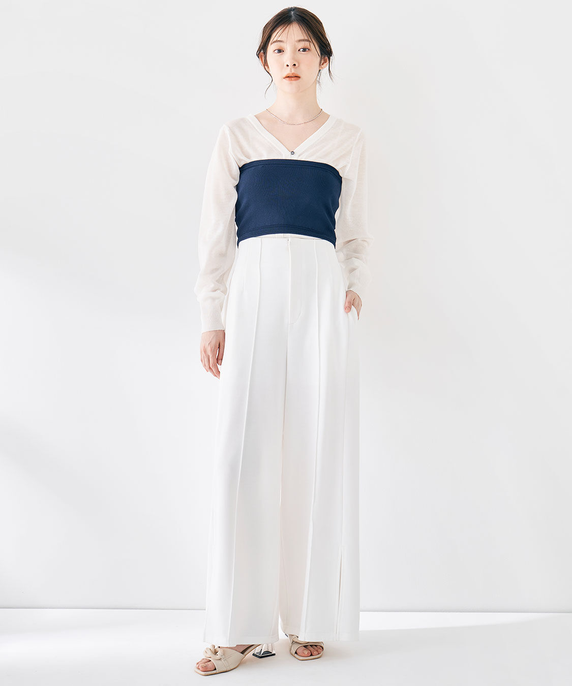 モテ系メンズファッション|【ココ ディール/COCO DEAL】 ハイウエストスリットカットパンツ