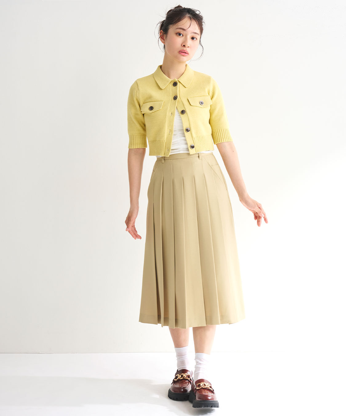 【ココ　ディール/COCO DEAL】 ミディ丈プリーツスカート