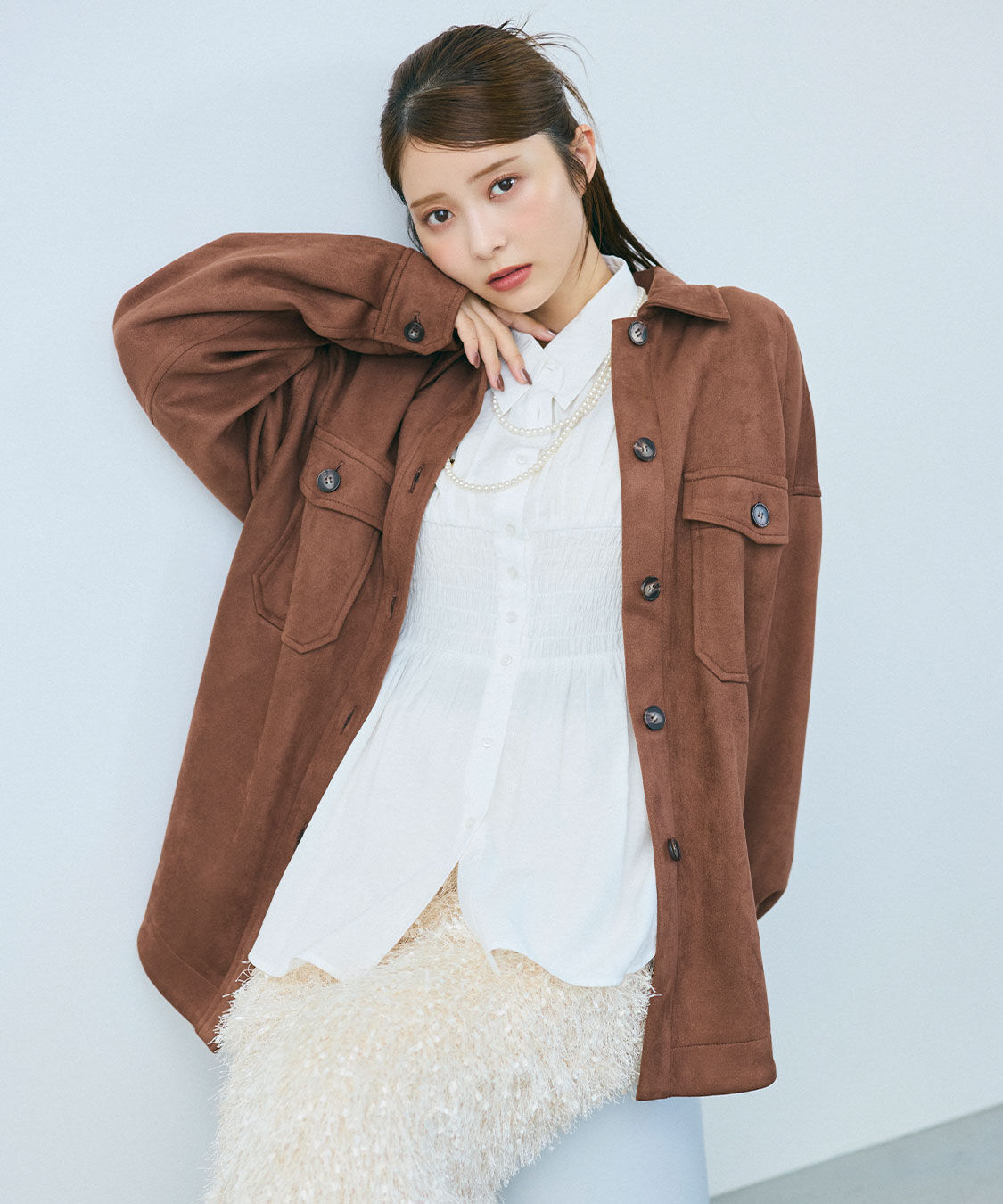 【ココ　ディール/COCO DEAL】 シャツライクスウェードブルゾン