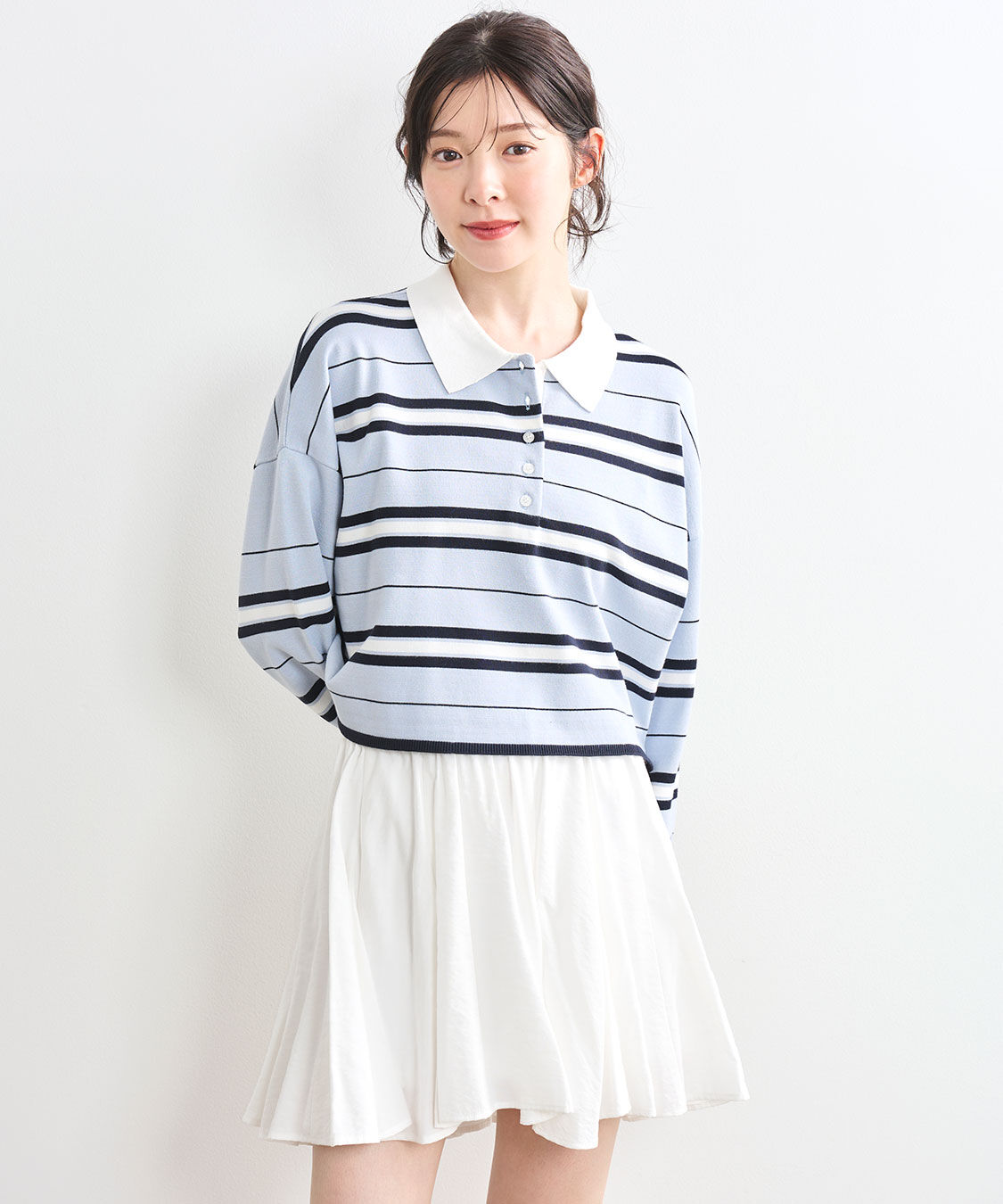 【ココ　ディール/COCO DEAL】 シャツライクマチフレアミニスカート