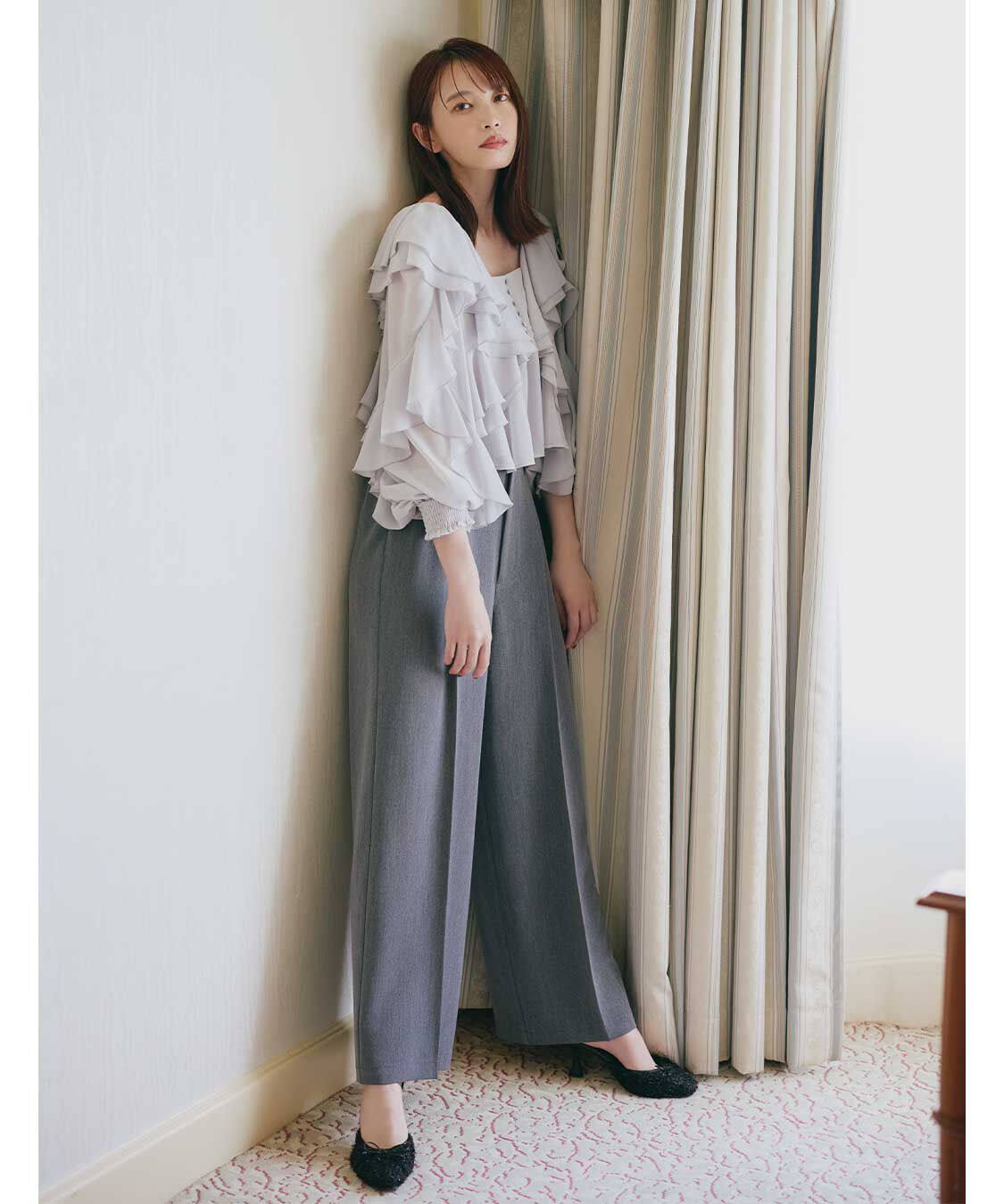 ココディールオーガンジーペプラムドッキングニット 追加】オーガンジーペプラムドッキングニット｜PETAL ONLINE