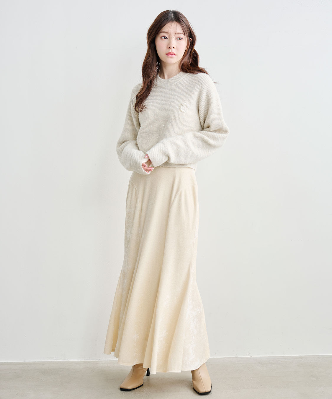 レース切替ティアードサテンスカート（COCO DEAL）｜ルミネの