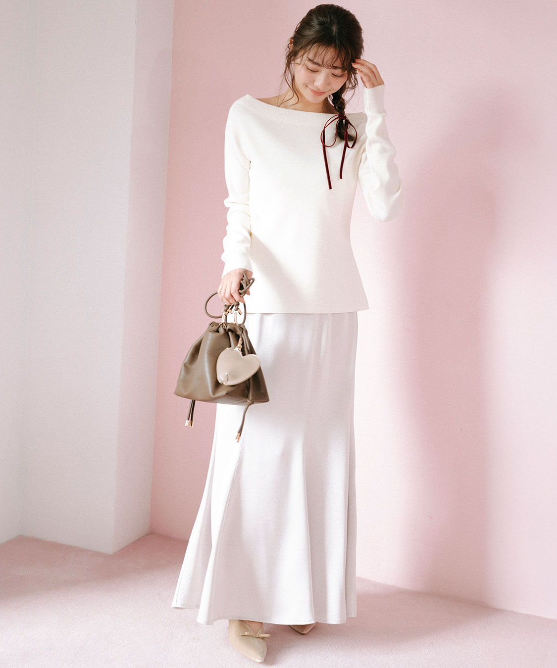 レース切替ティアードサテンスカート（COCO DEAL）｜ルミネの