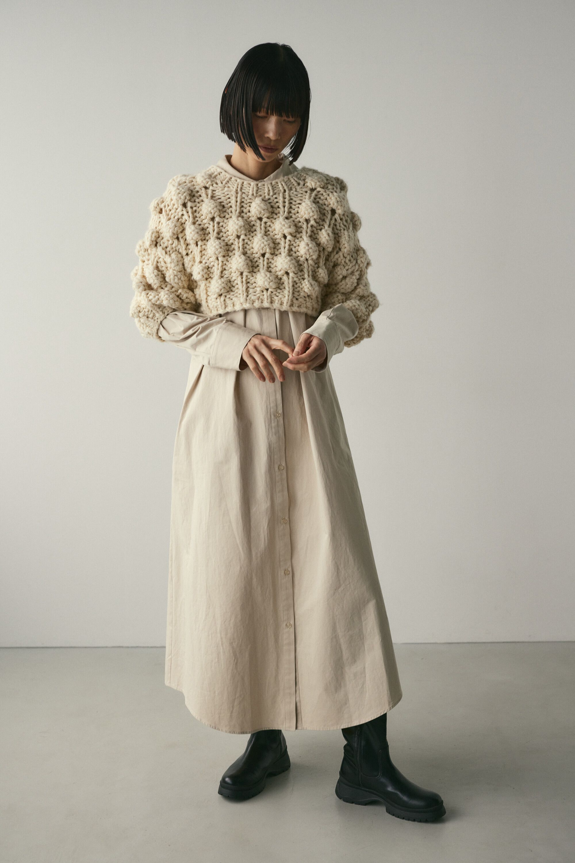 【スタイルミキサー/STYLEMIXER】 スイッチングシャツワンピース