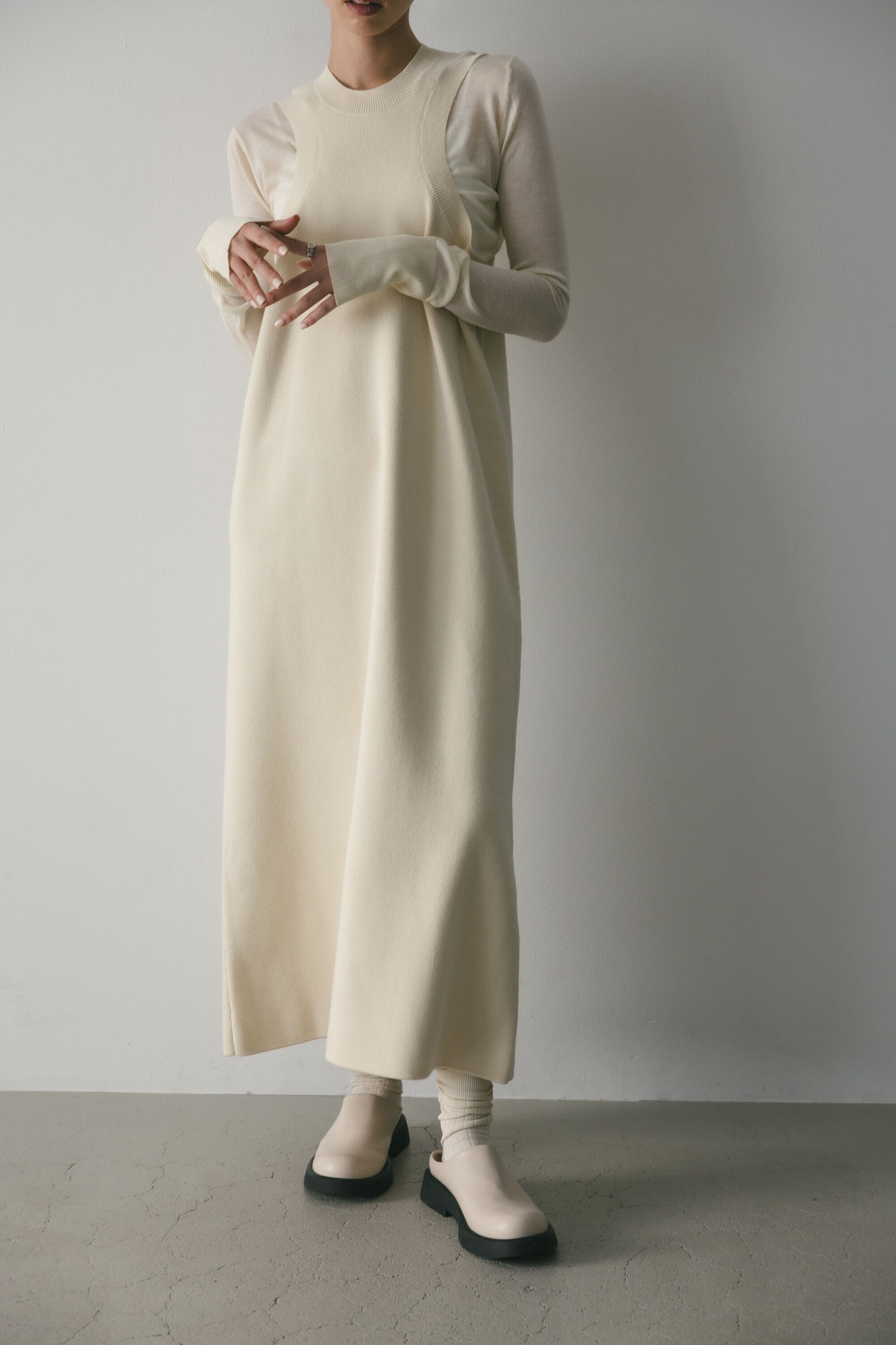 【スタイルミキサー/STYLEMIXER】 2ピースアメスリニットシアーワンピース