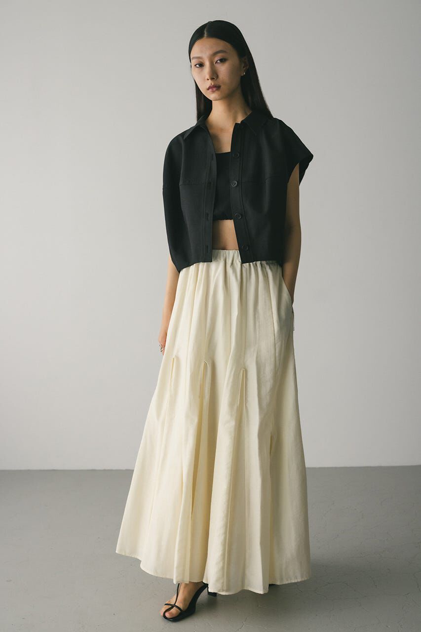 【スタイルミキサー/STYLEMIXER】 ピンタックパネルフレアスカート