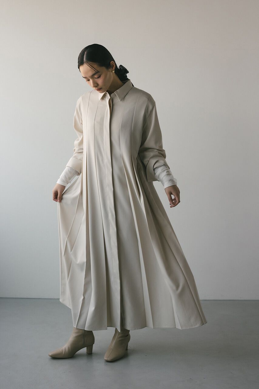 【スタイルミキサー/STYLEMIXER】 ワイドプリーツシャツワンピース