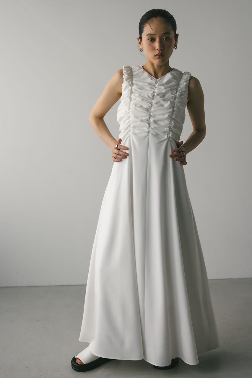 【スタイルミキサー/STYLEMIXER】 シャーリングギャザーワンピース