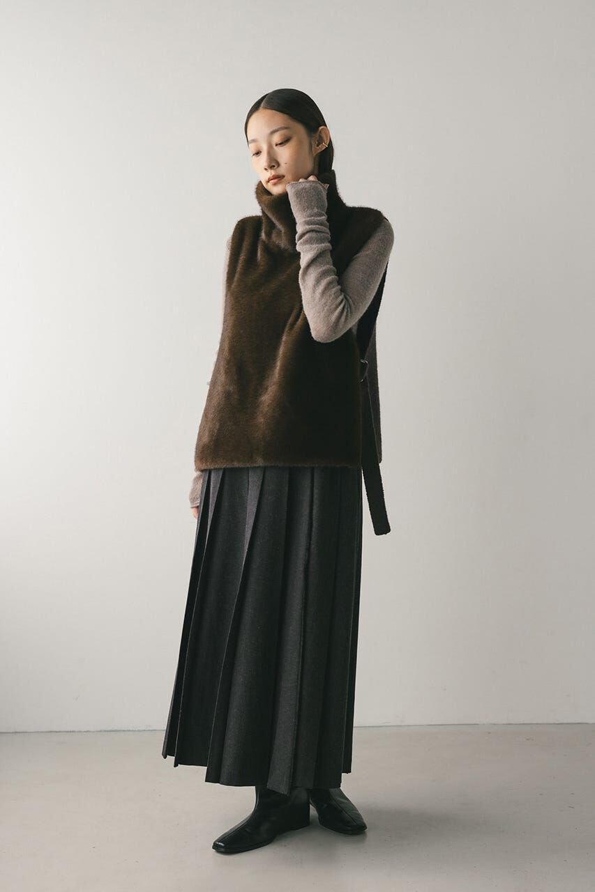 【スタイルミキサー/STYLEMIXER】 2WAYフェイクファーベスト